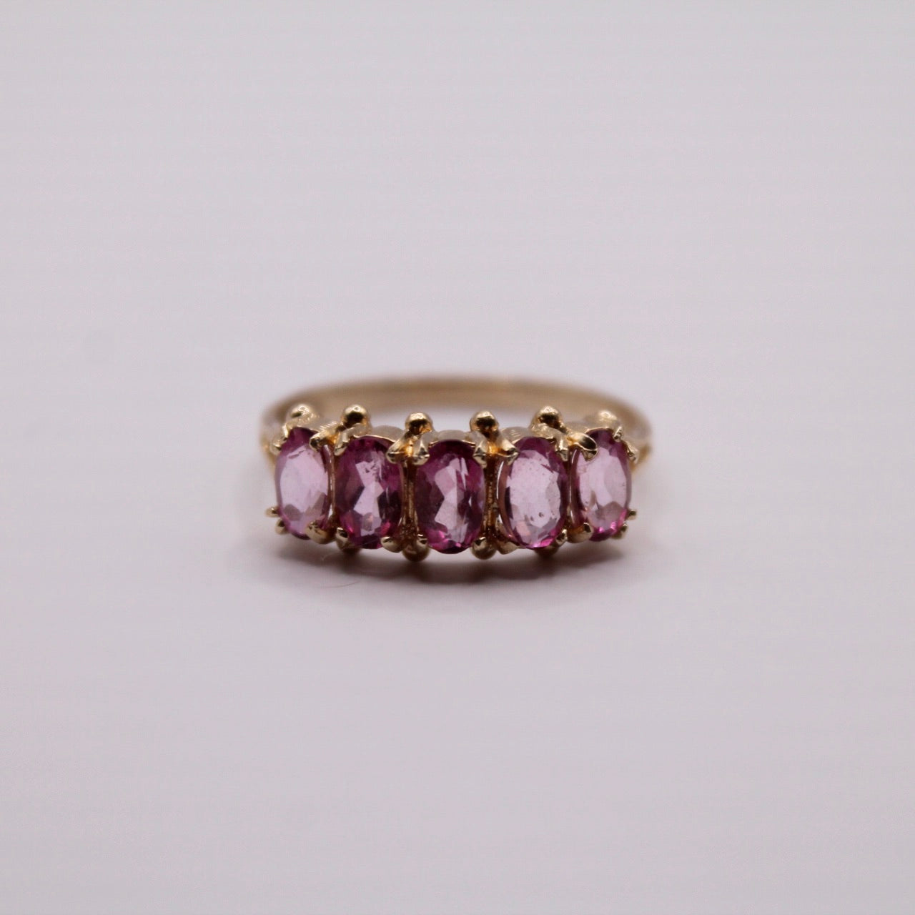 Pink Topaz Five Stone Ring