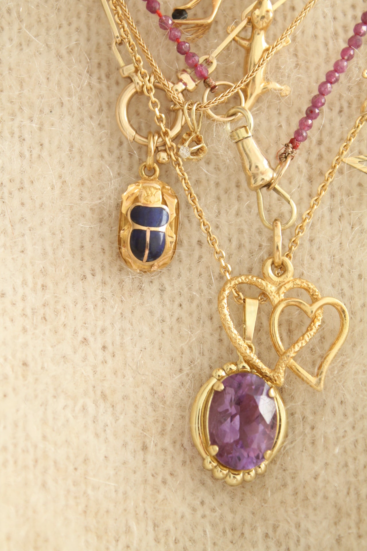 Solid Double Heart Charm