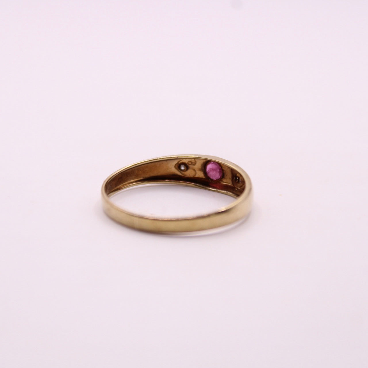 Ruby & Diamond Hearts Band Ring