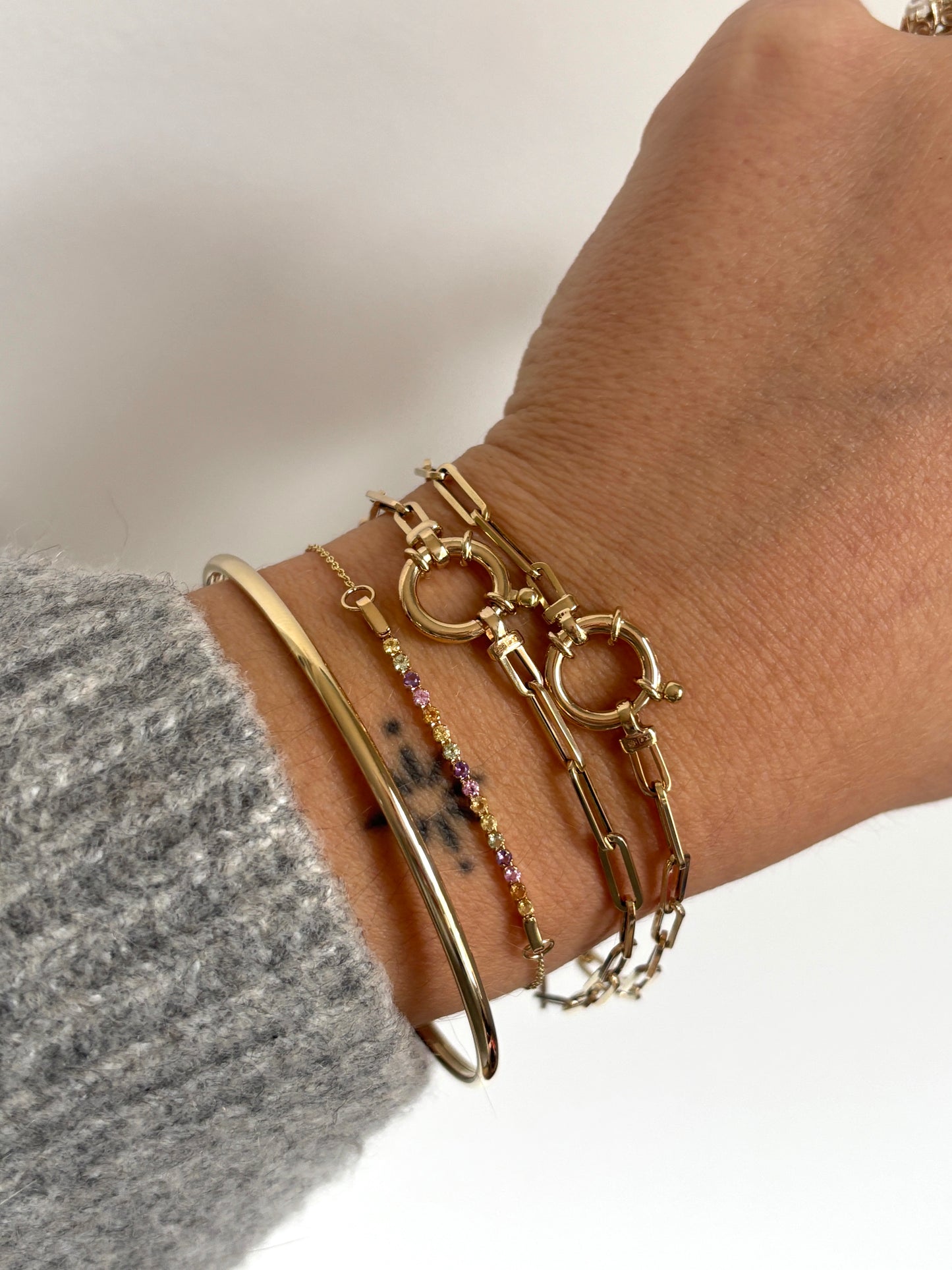 Multi Gem 1/2 Tennis Bracelet