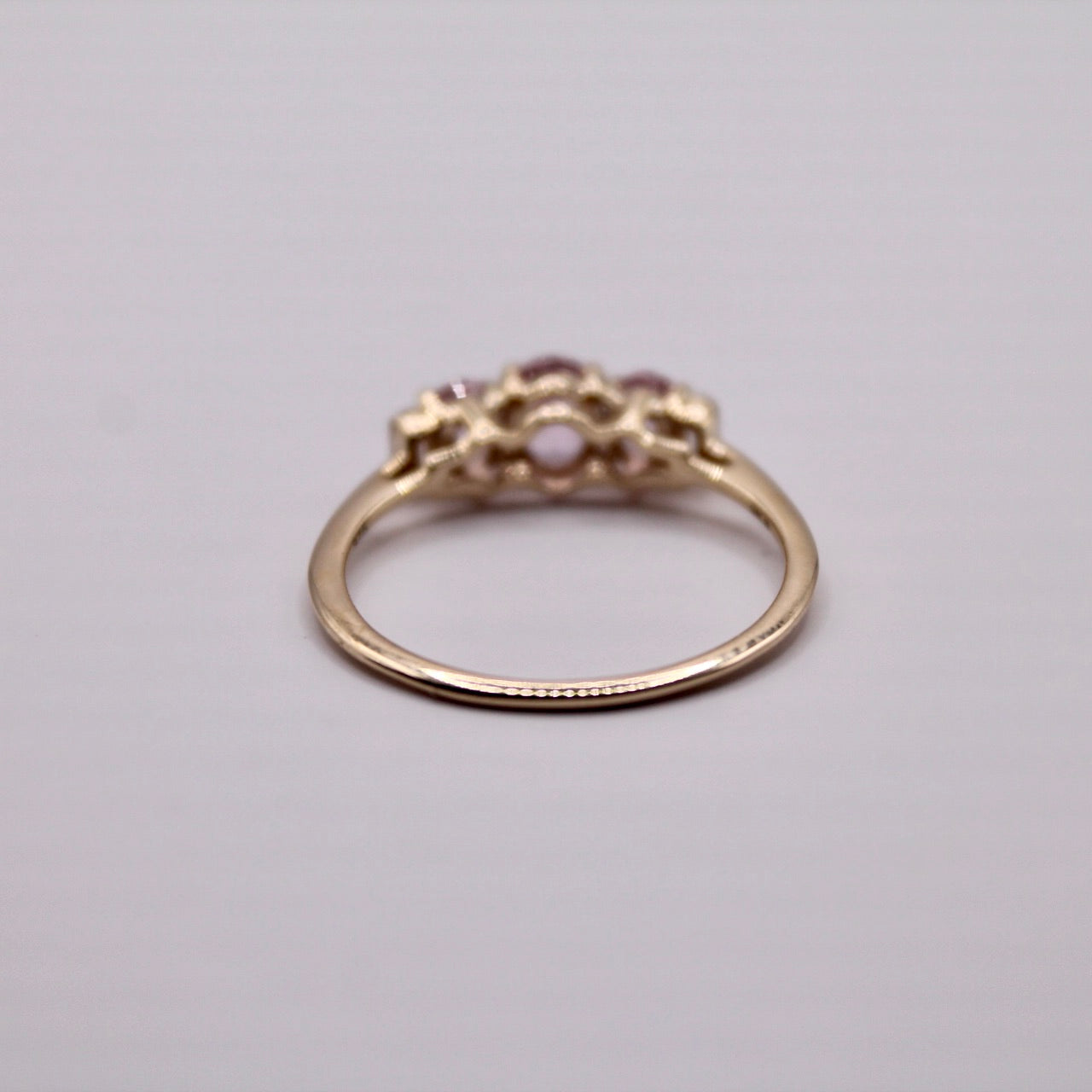 Pink Sapphire Trilogy Ring