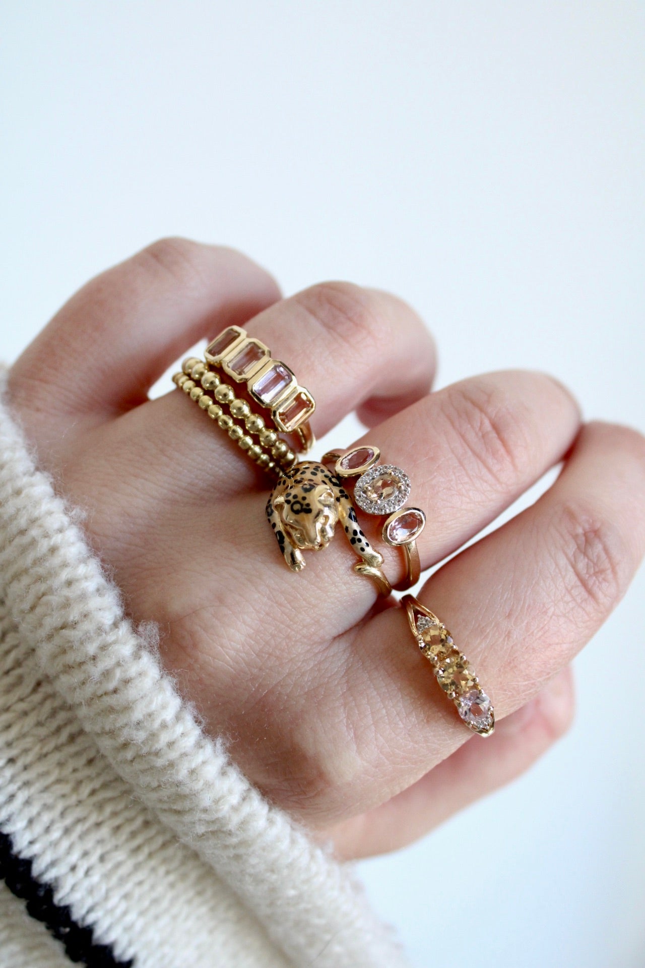 Multi Topaz Cluster Ring