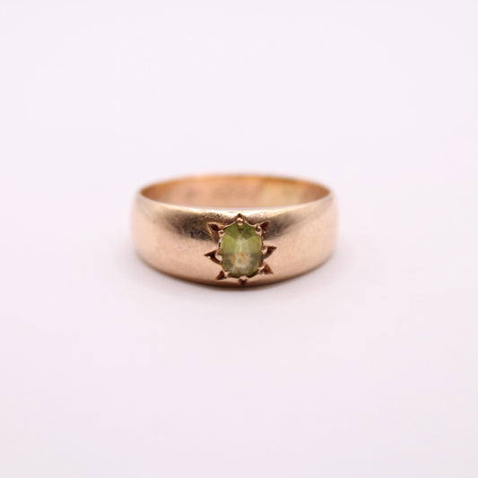 Heavy Peridot Band Ring
