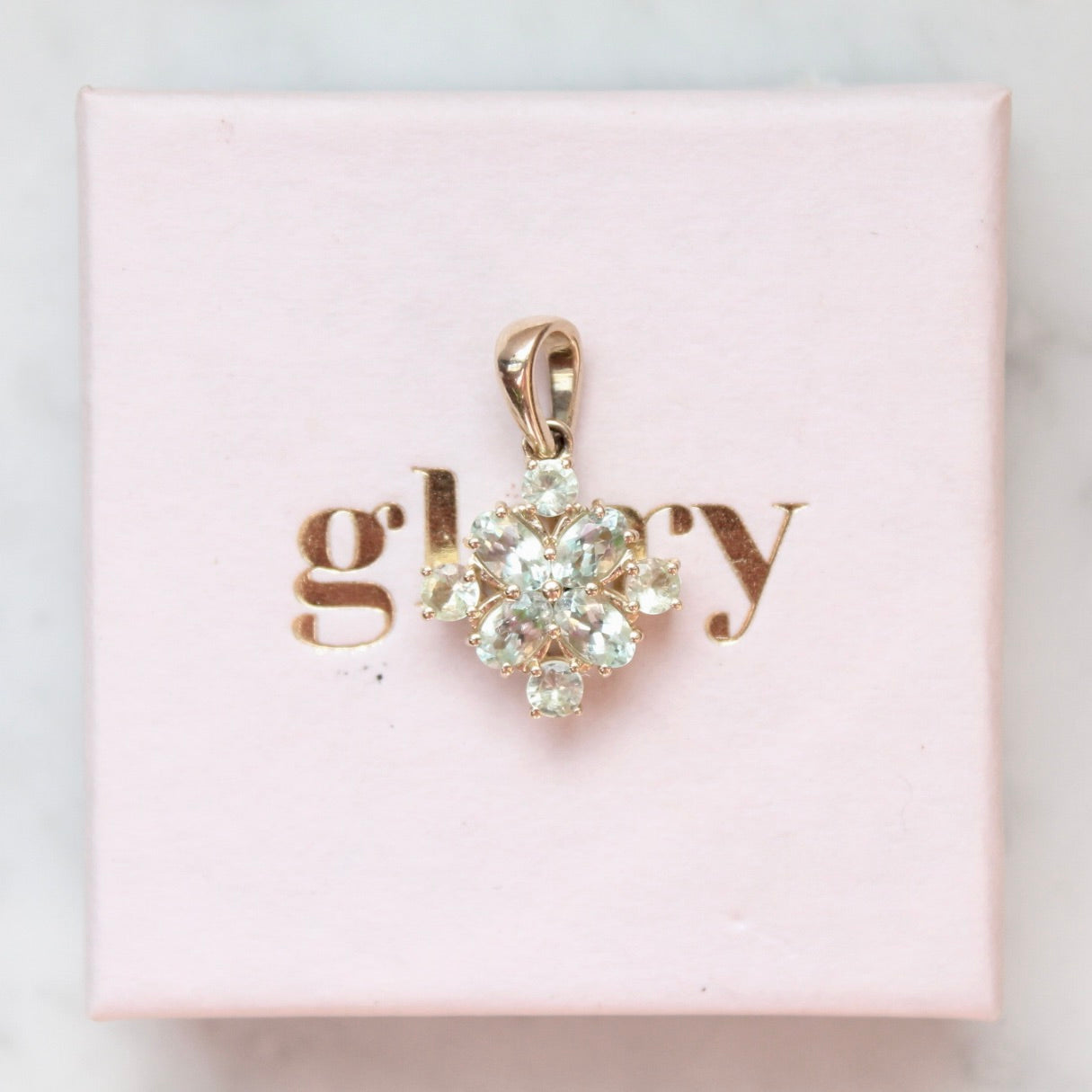 Garnet & Beryl Flower Pendant