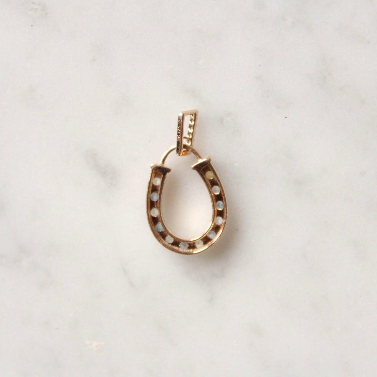 Multi Sapphire Horseshoe Pendant