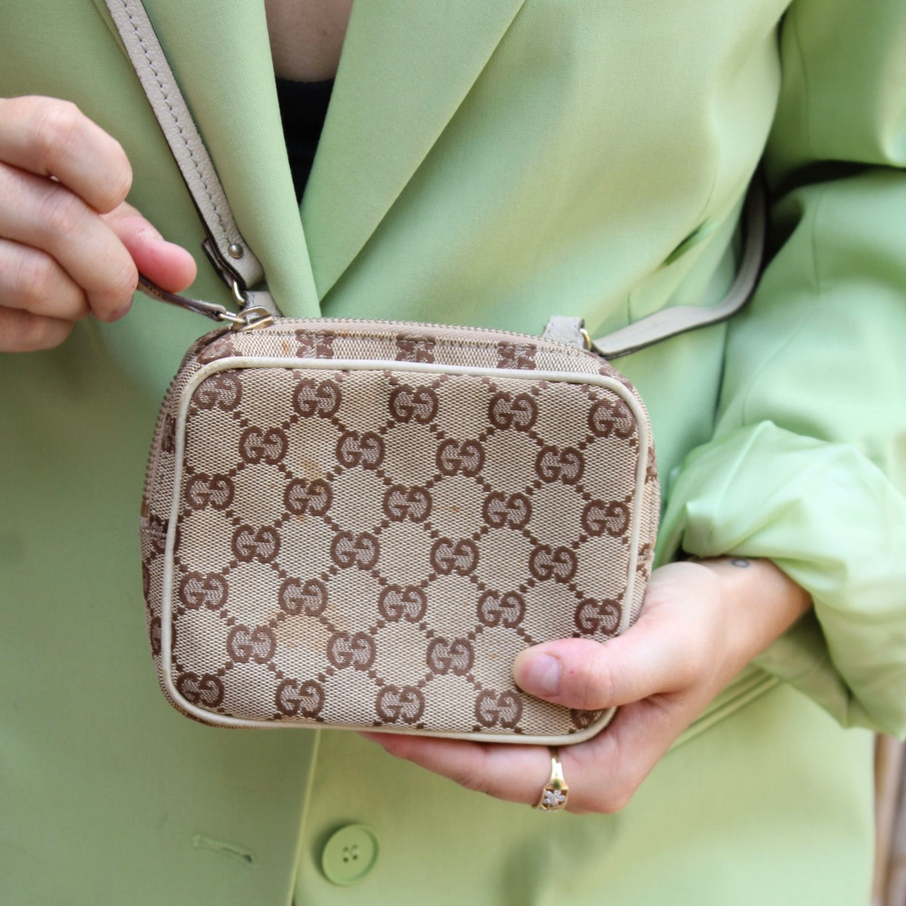 Gucci Canvas Shoulder Pouch