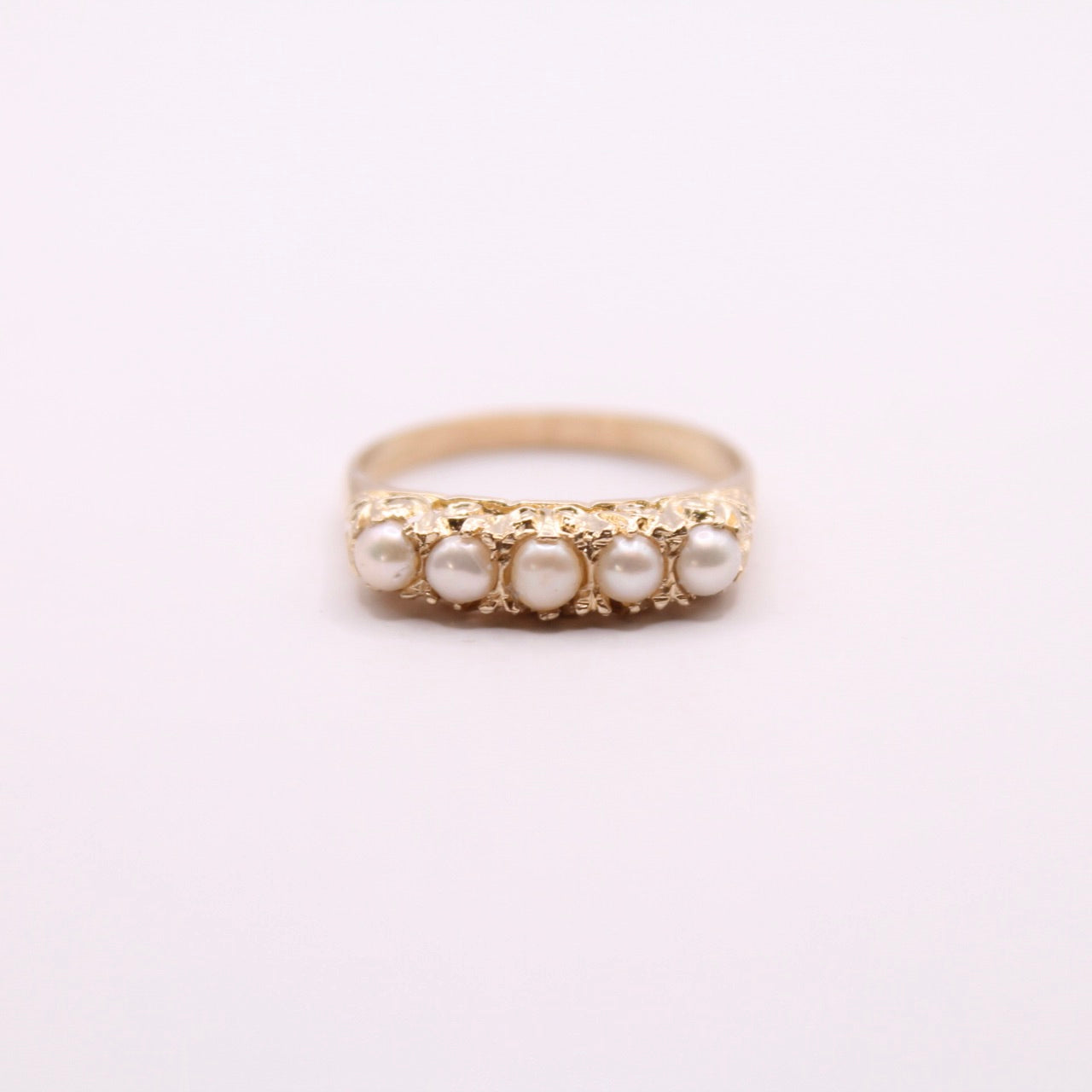 Victorian Pearl Row Ring