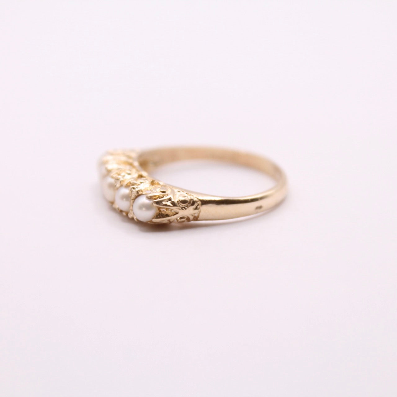 Victorian Pearl Row Ring