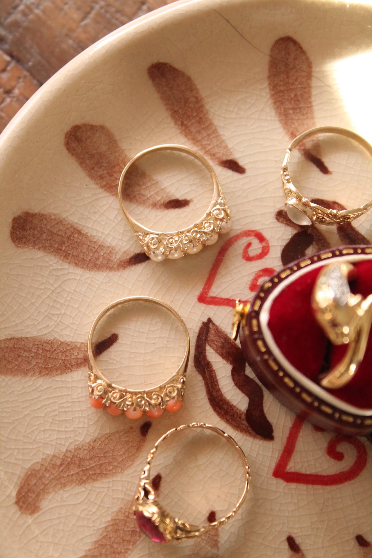 Victorian Pearl Row Ring