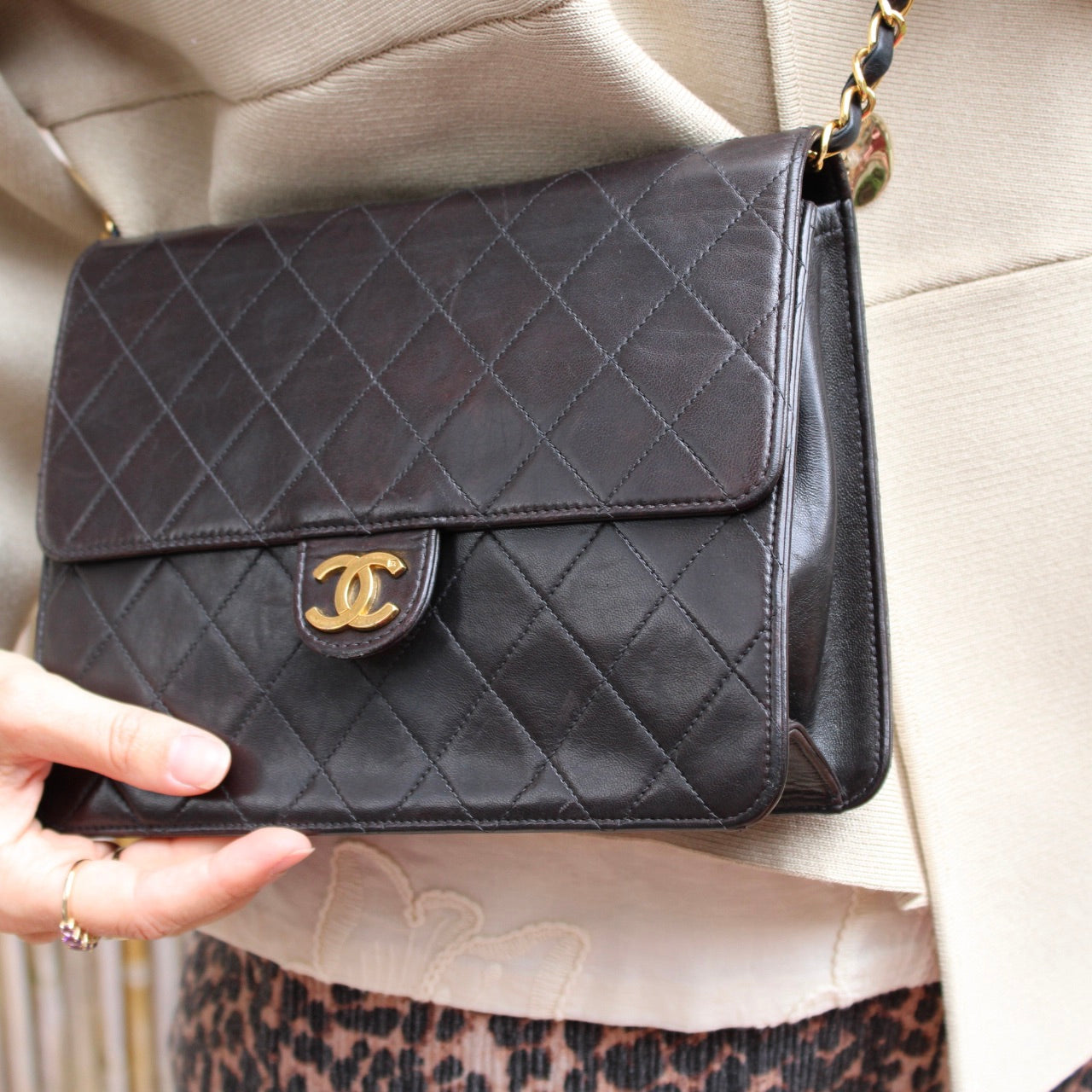 Chanel Push Lock Shoulder Bag