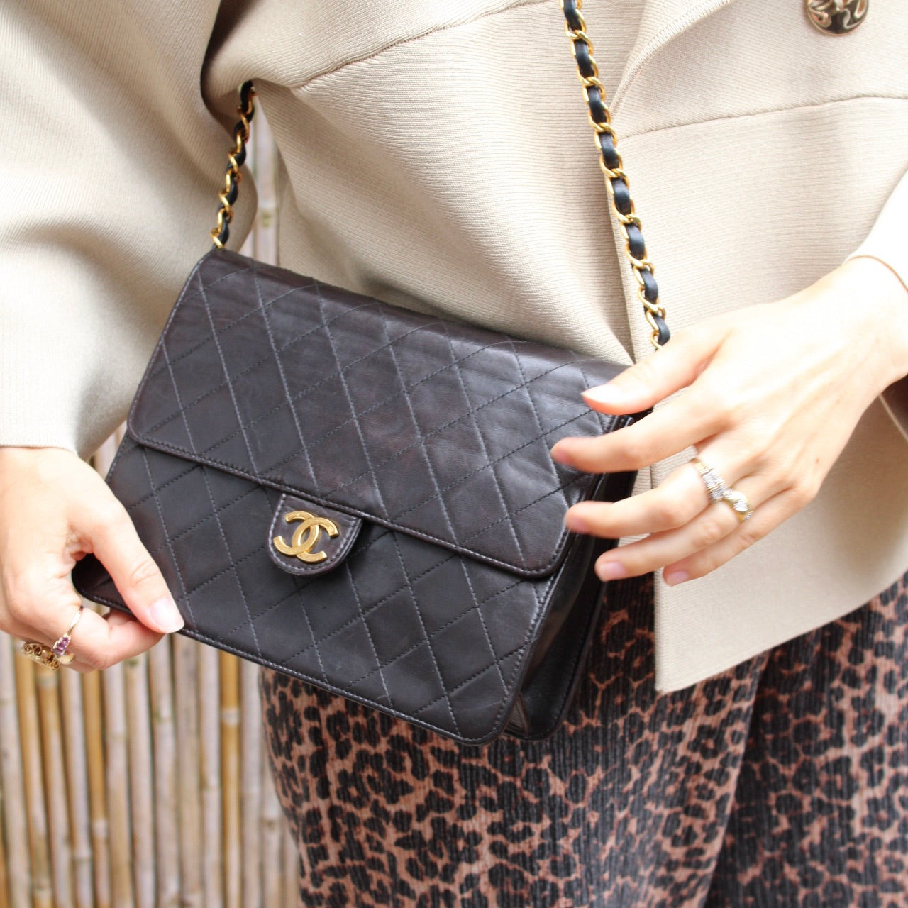 Chanel Push Lock Shoulder Bag