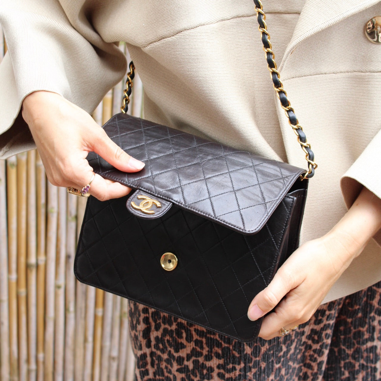 Chanel Push Lock Shoulder Bag