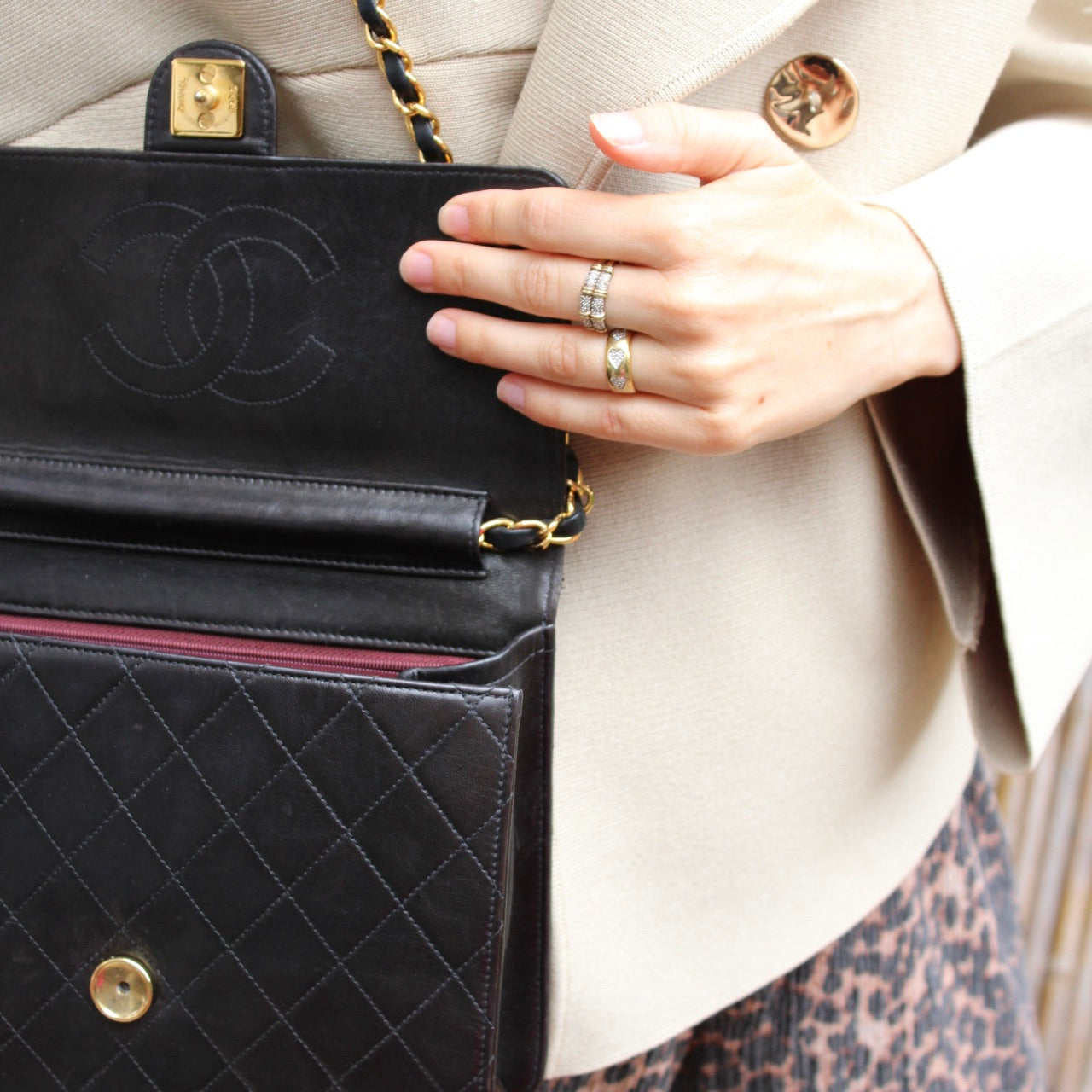 Chanel Push Lock Shoulder Bag