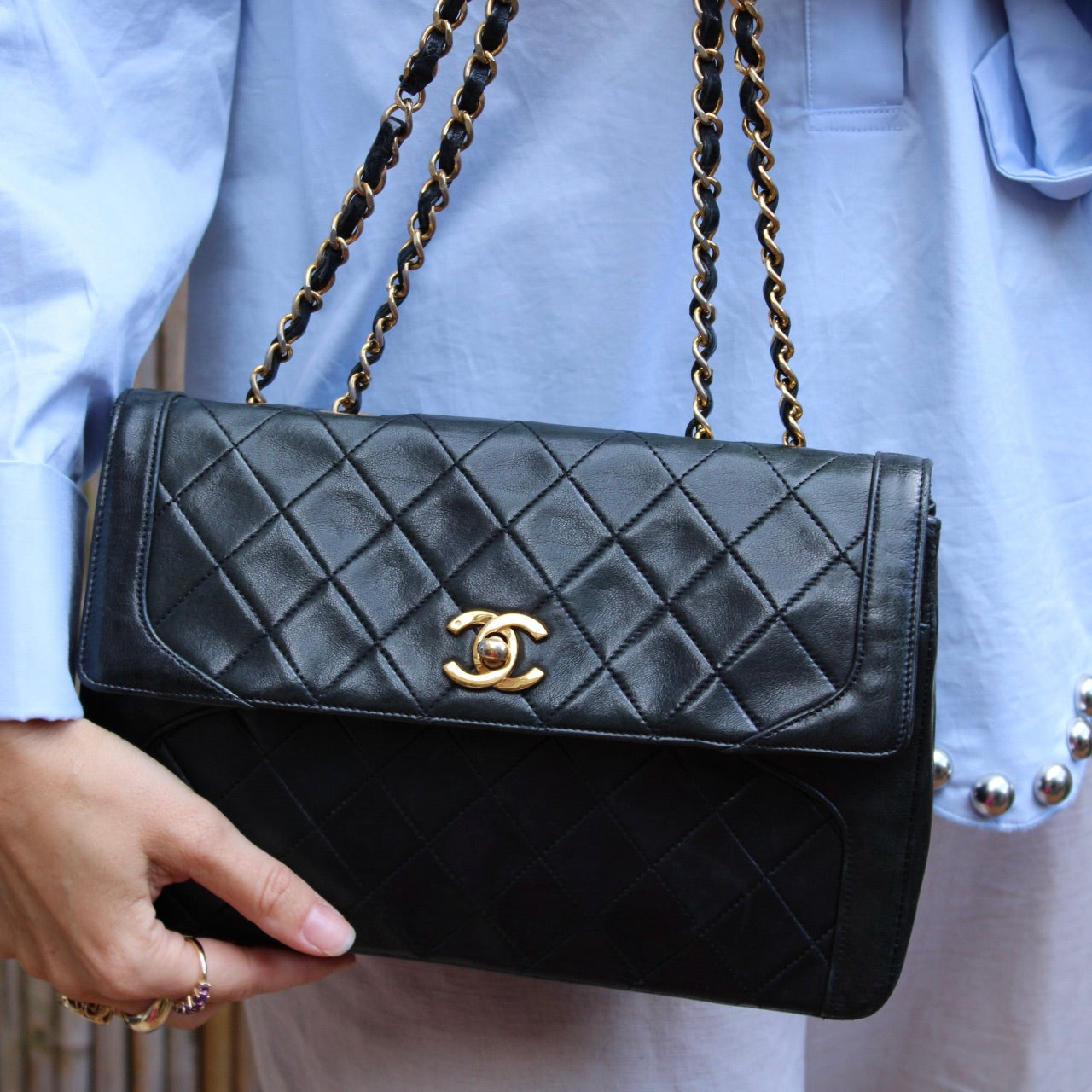 Chanel Single Flap Turn Lock Bag