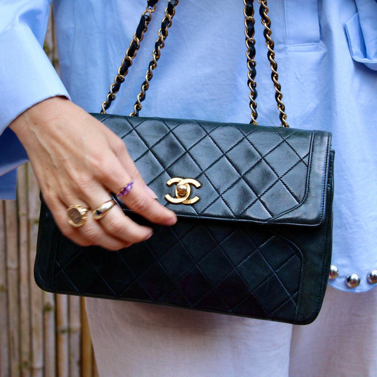 Chanel Single Flap Turn Lock Bag