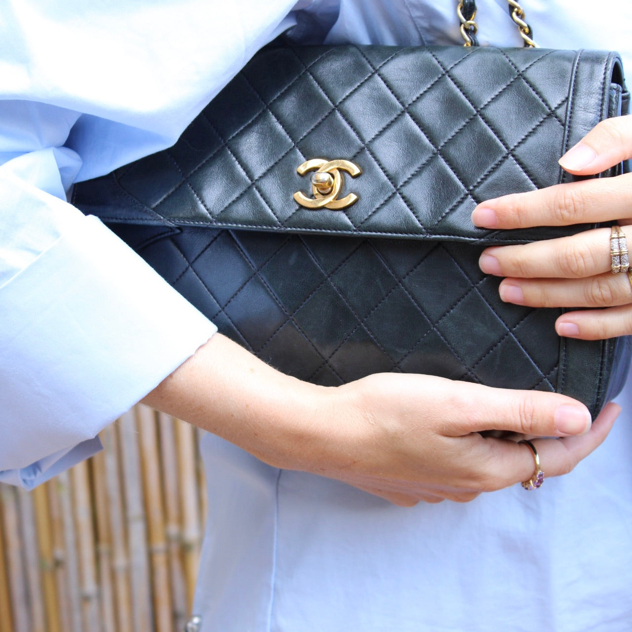 Chanel Single Flap Turn Lock Bag