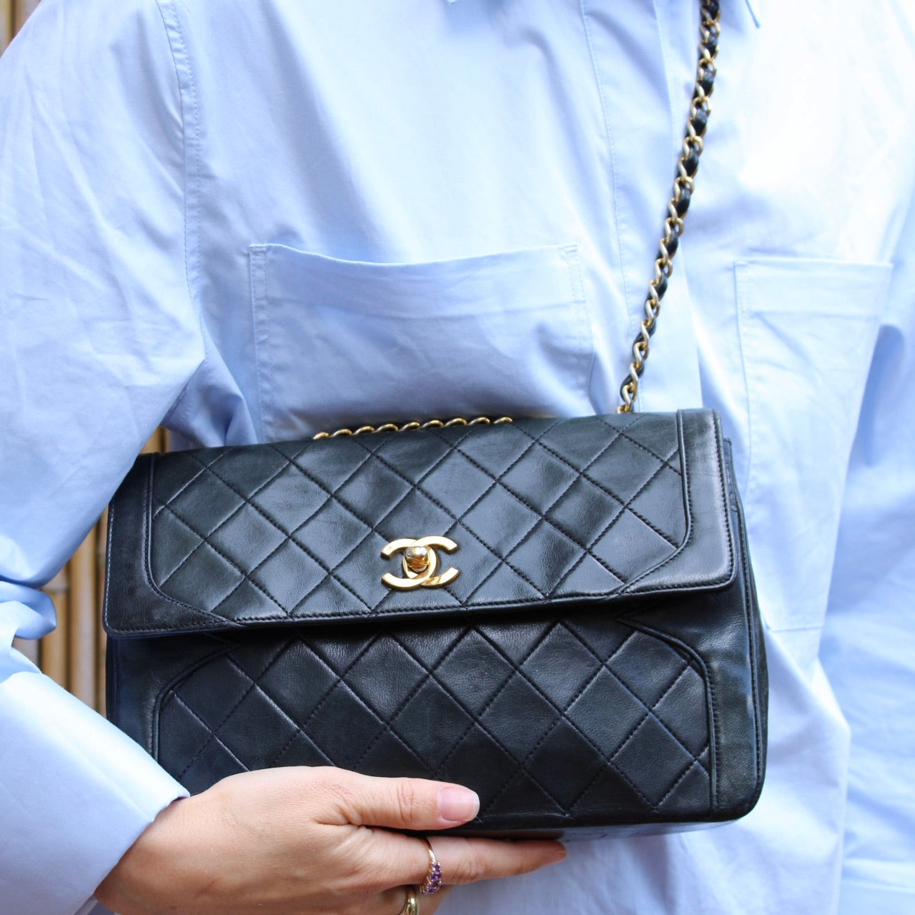 Chanel Single Flap Turn Lock Bag