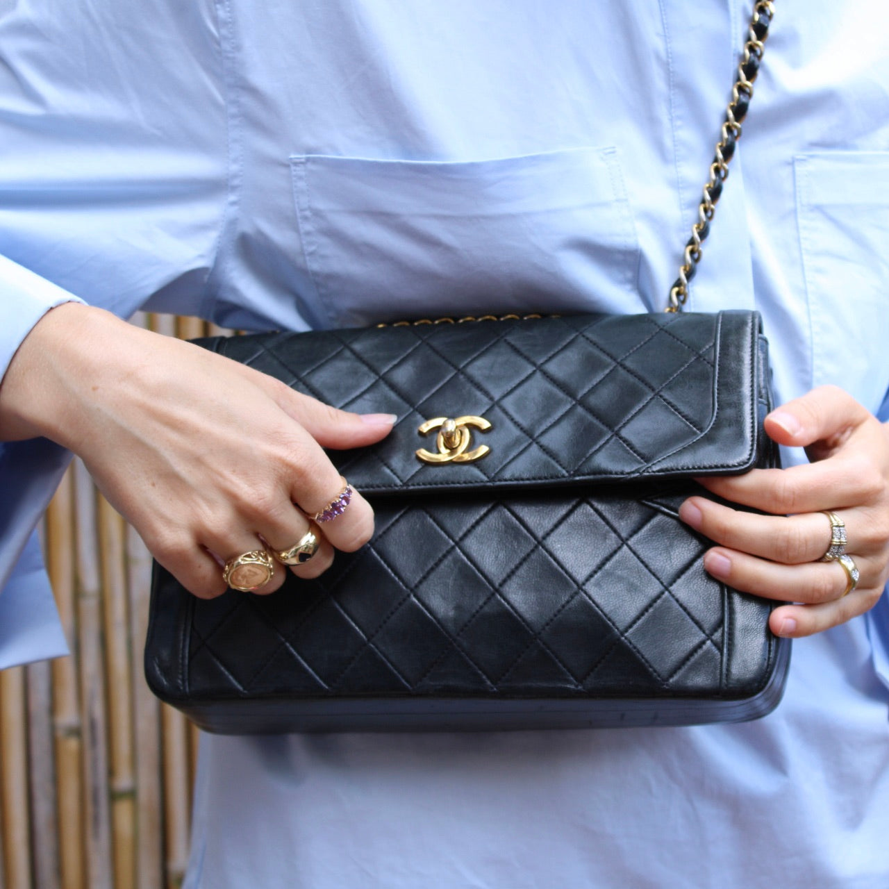 Chanel Single Flap Turn Lock Bag