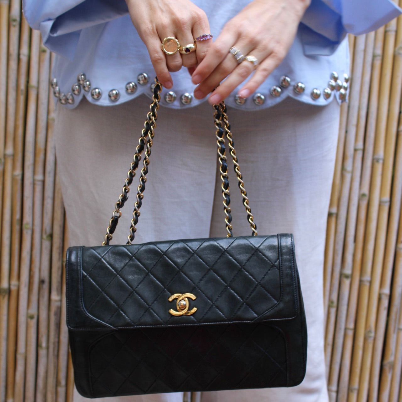 Chanel Single Flap Turn Lock Bag