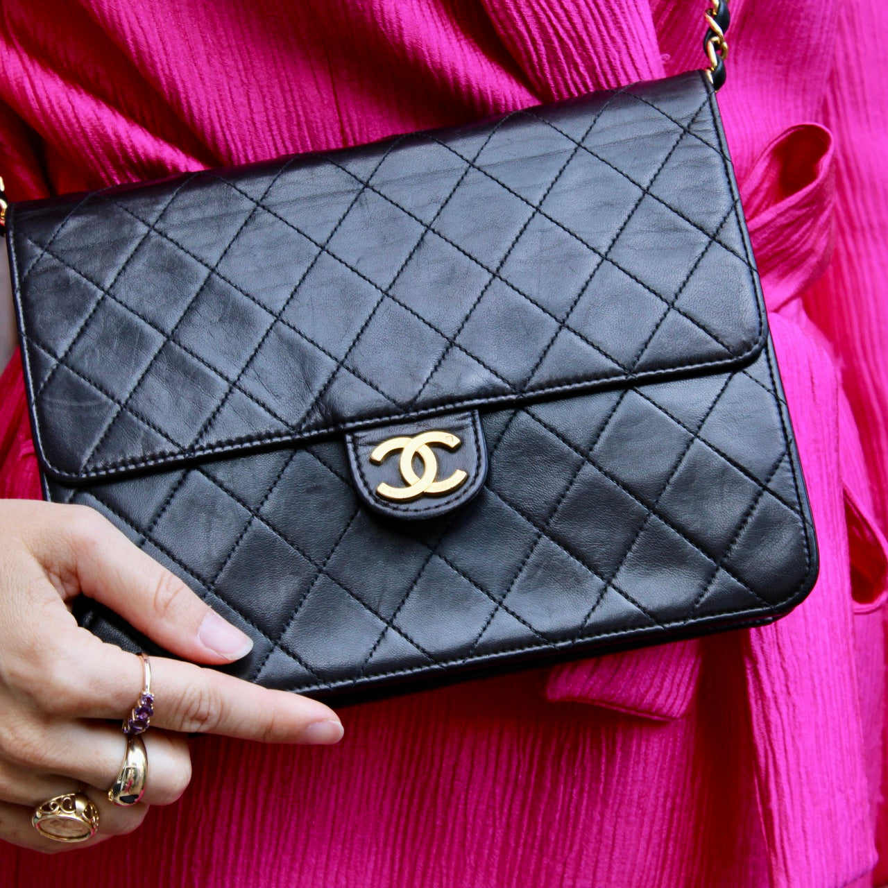 Chanel Push Lock Shoulder Bag