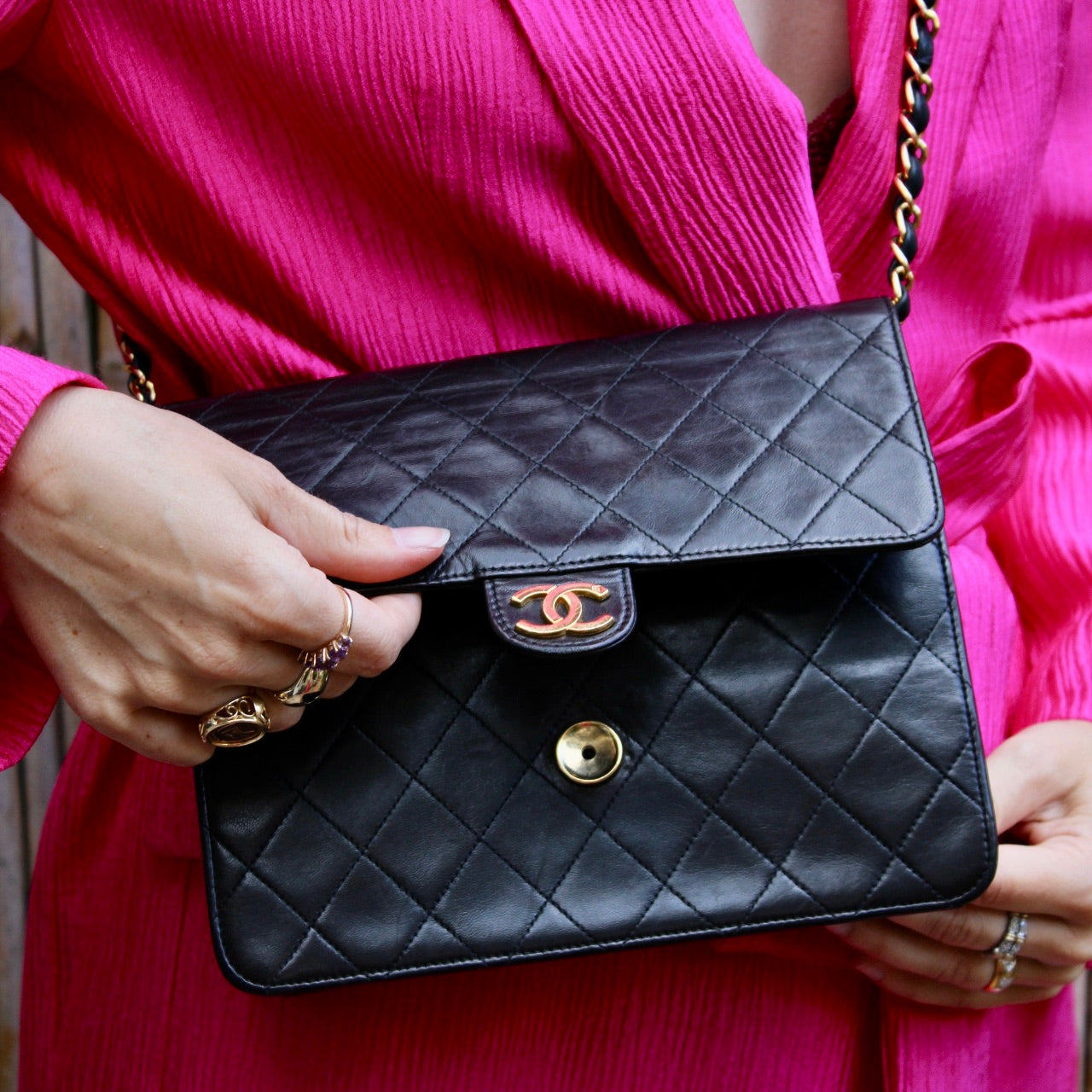 Chanel Push Lock Shoulder Bag