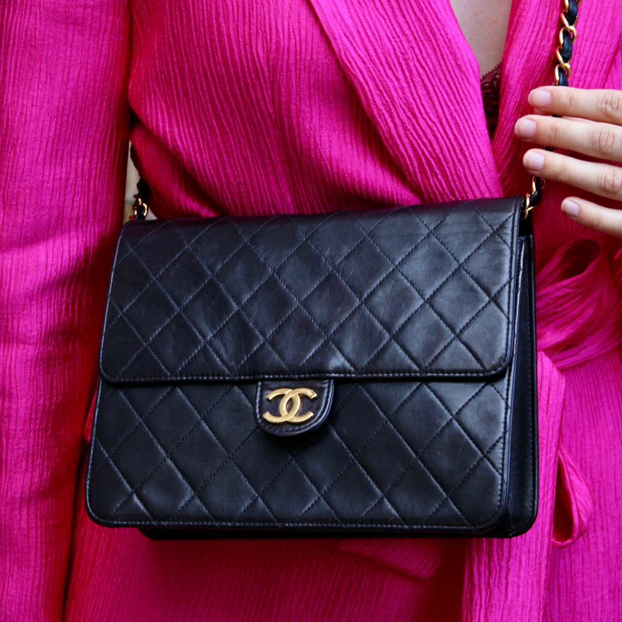 Chanel Push Lock Shoulder Bag