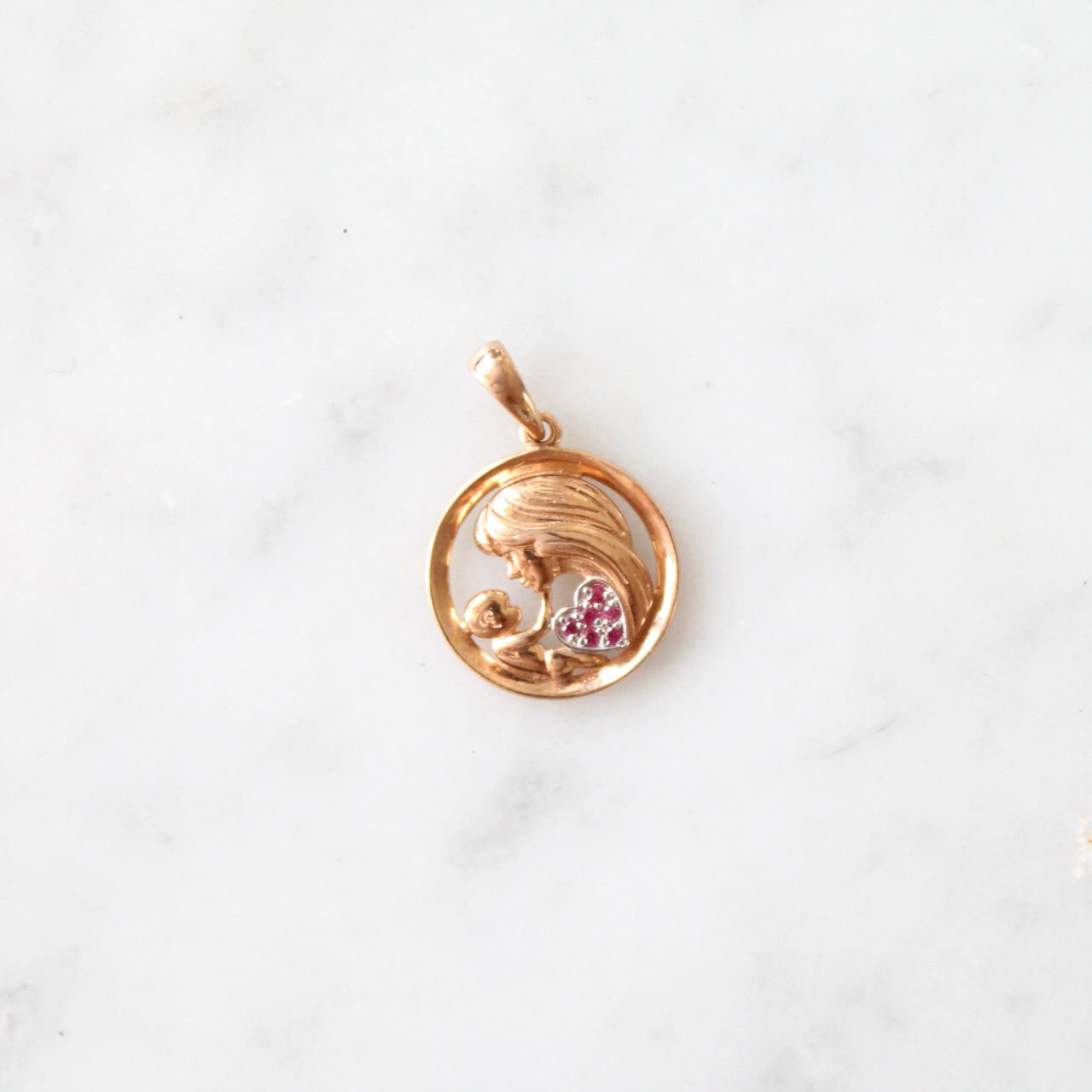 Ruby Heart Mother Love Charm