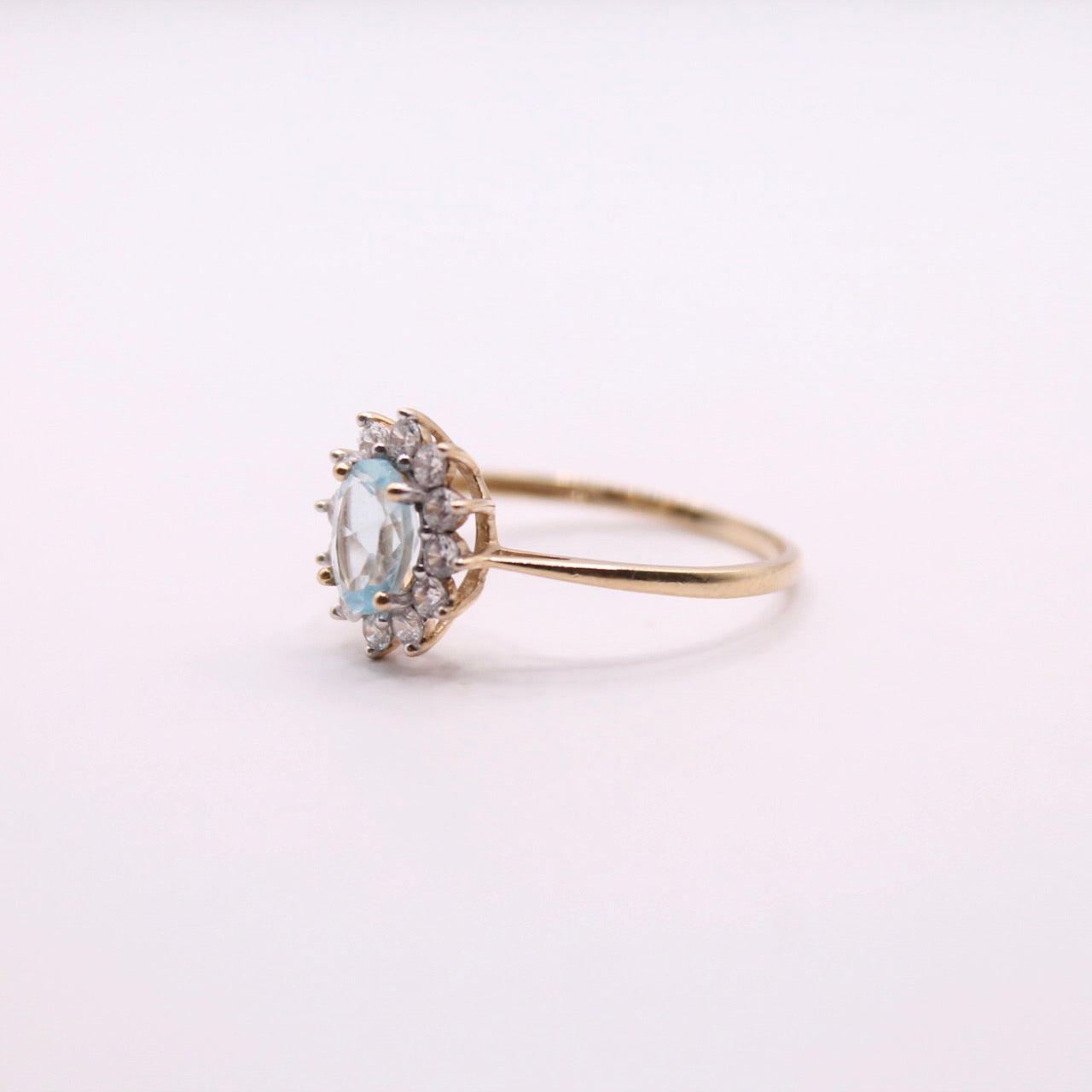 Aquamarine Lady Di Ring