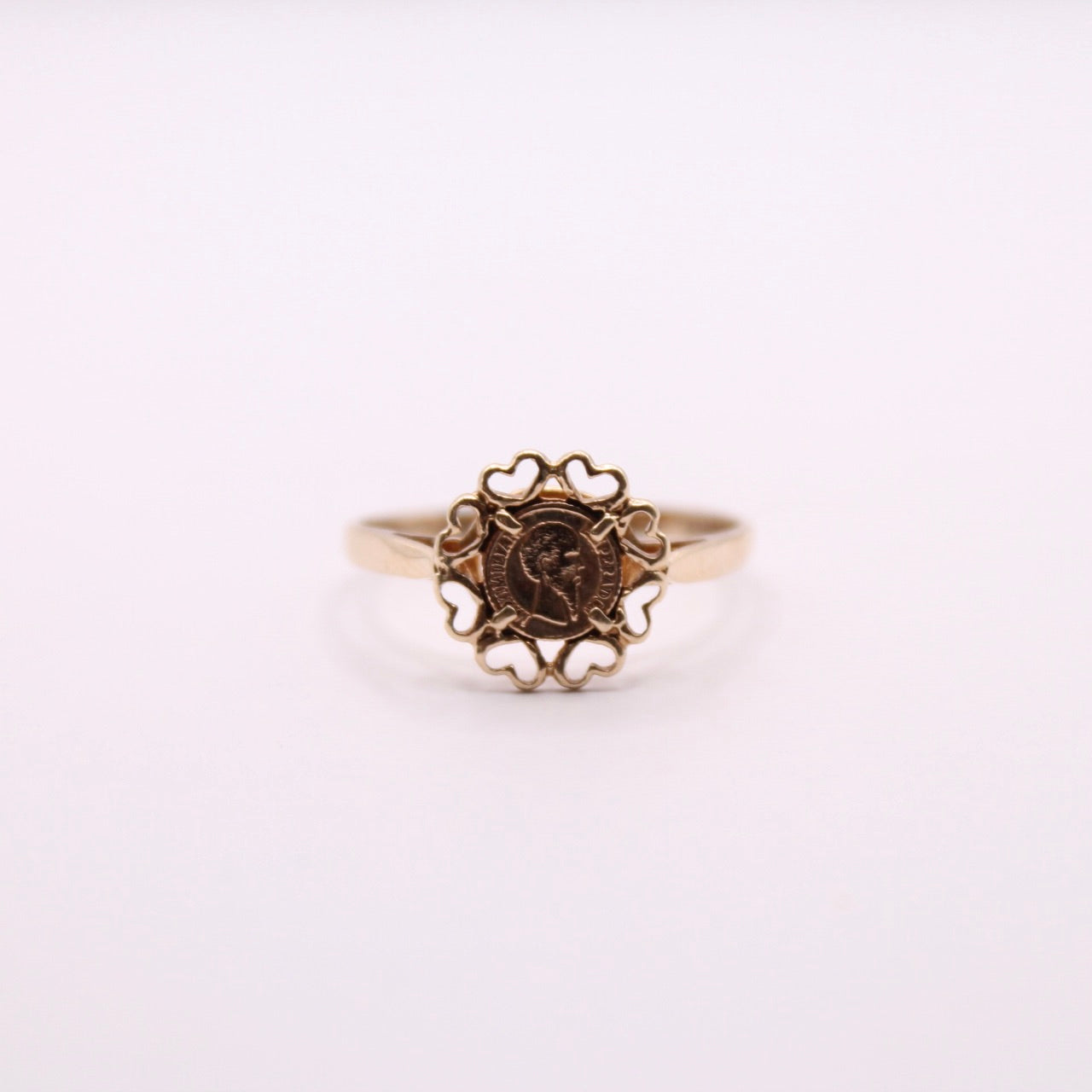 Peso Coin Heart Ring