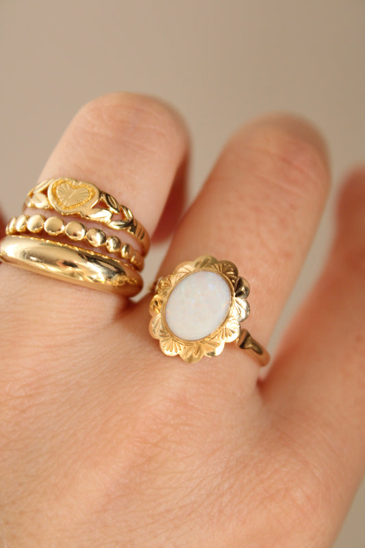 Opal Flower Ring