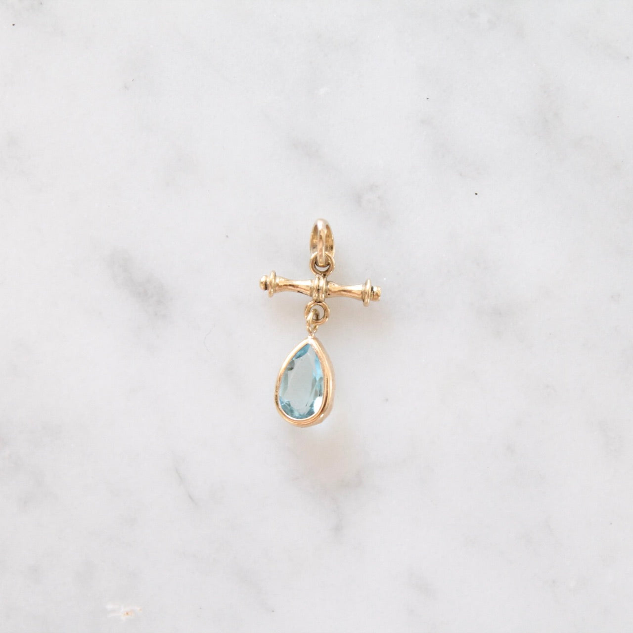 Topaz Teardrop & T-Bar Pendant