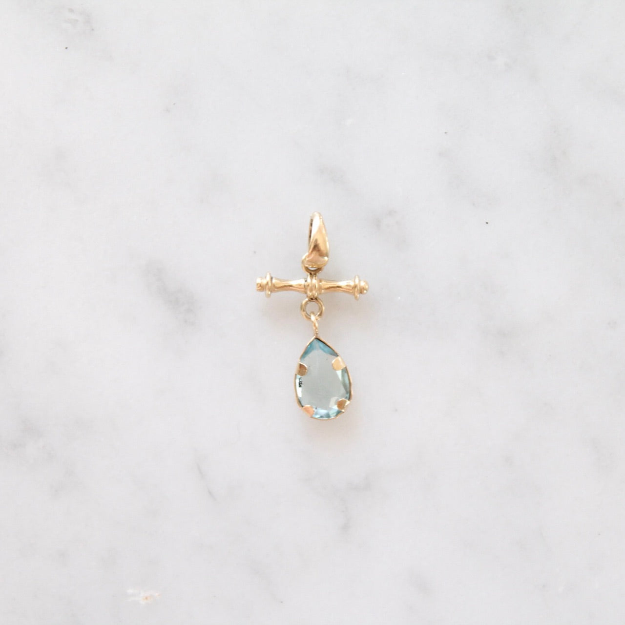 Topaz Teardrop & T-Bar Pendant