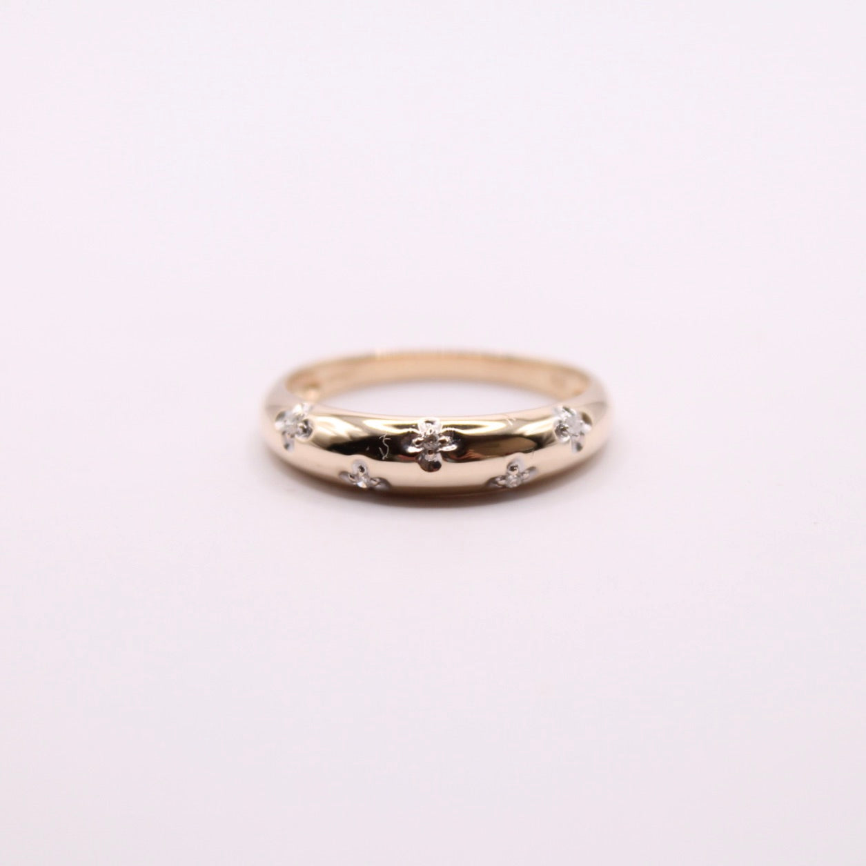 Diamond Flower Band Ring