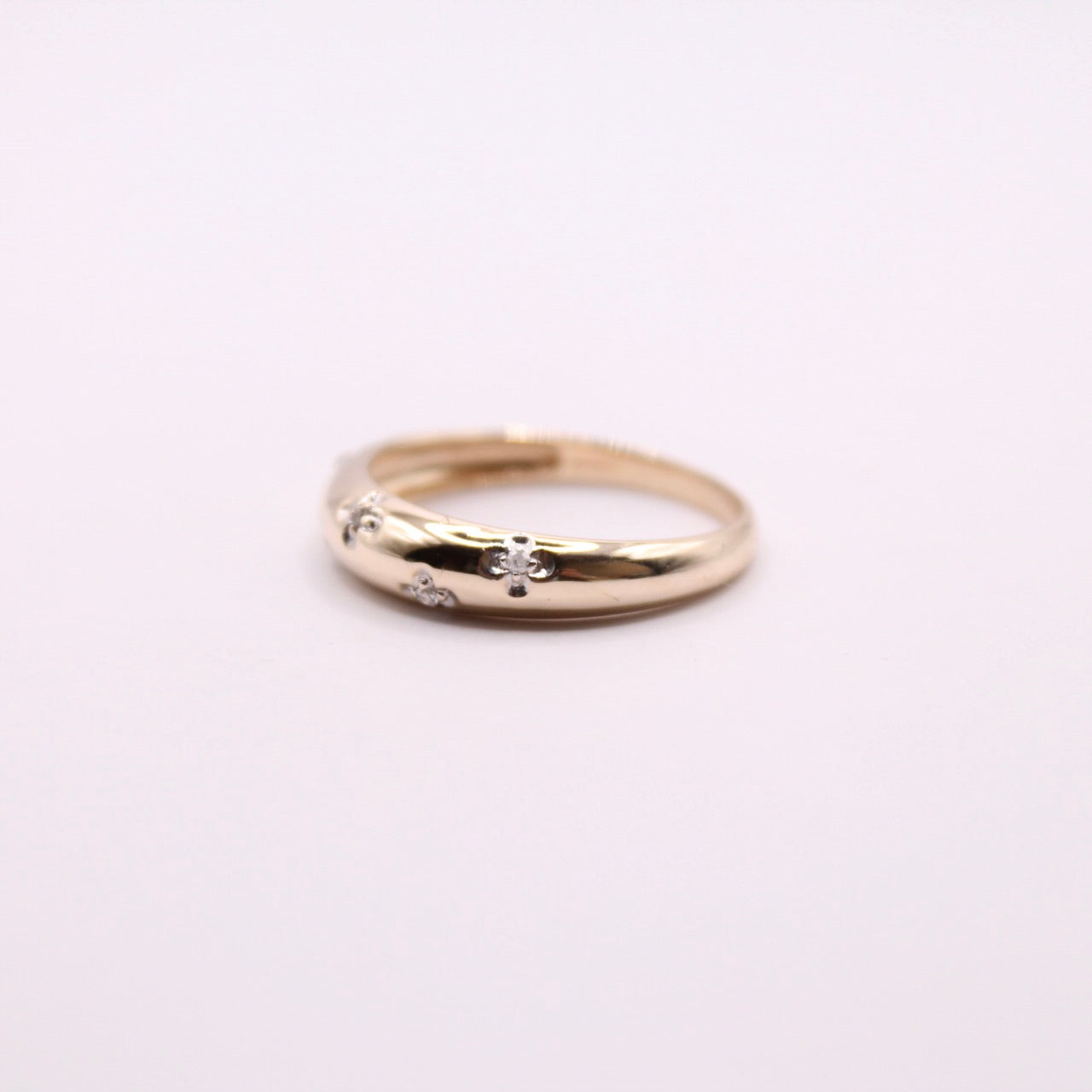 Diamond Flower Band Ring