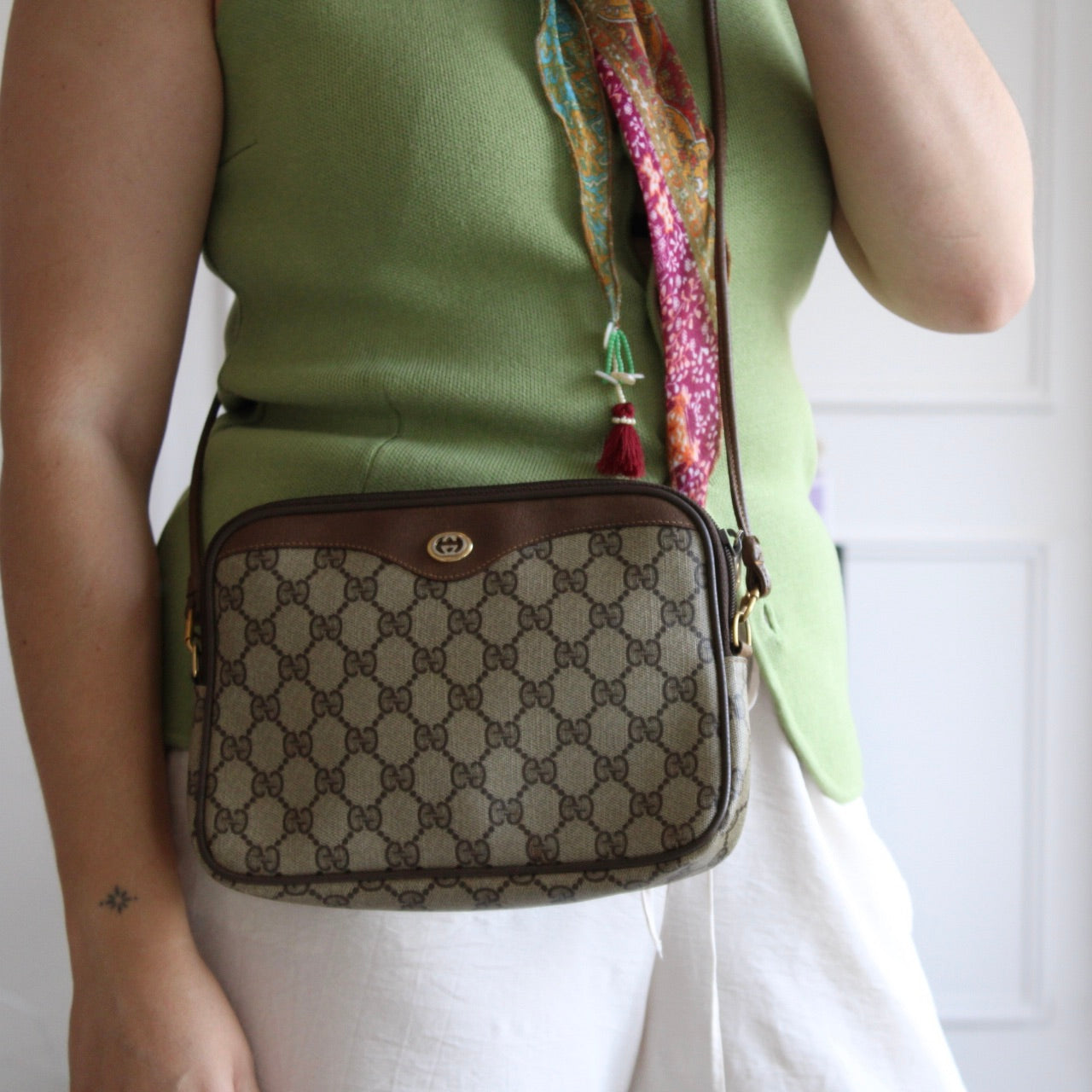Gucci PVC GG Supreme Crossbody Bag