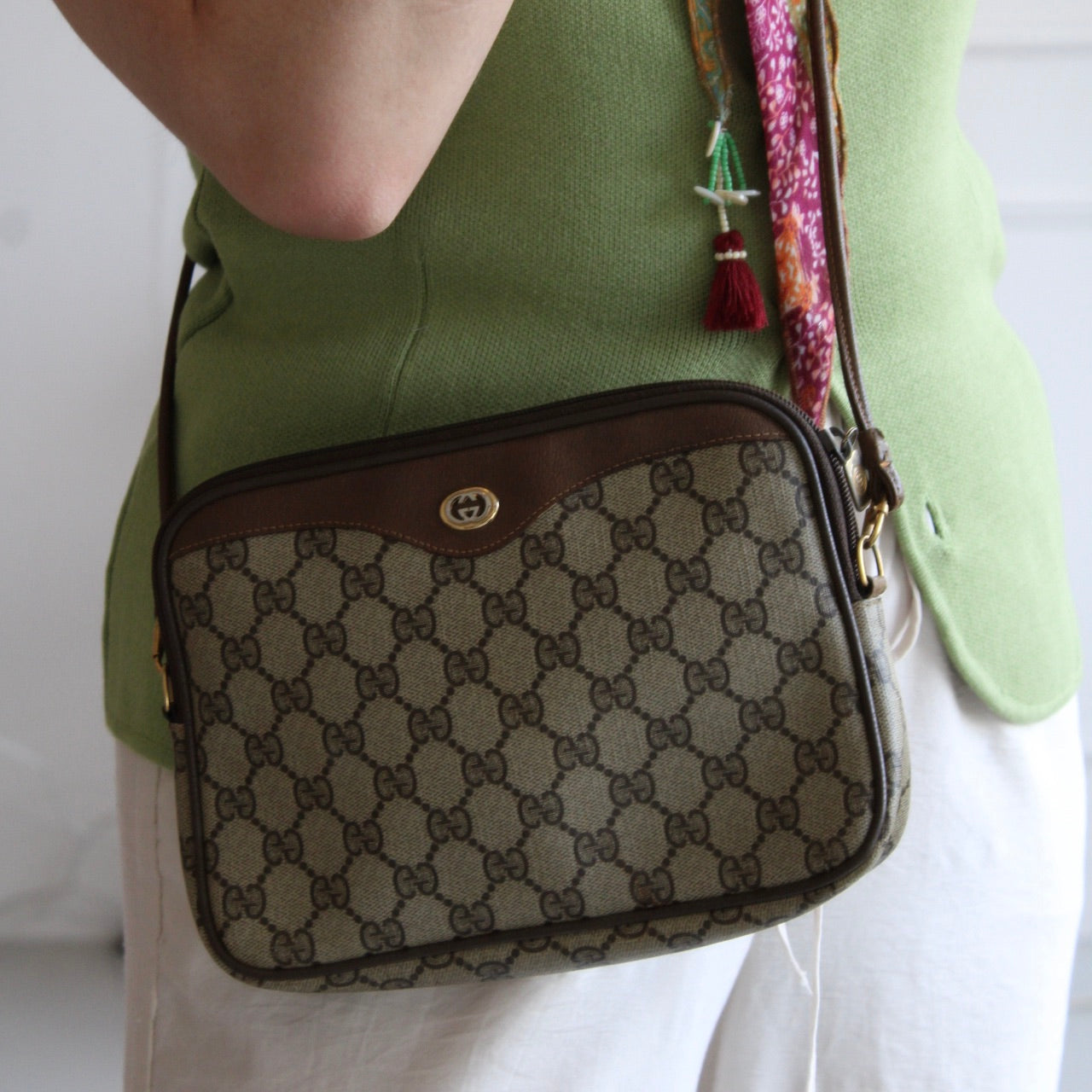 Gucci PVC GG Supreme Crossbody Bag