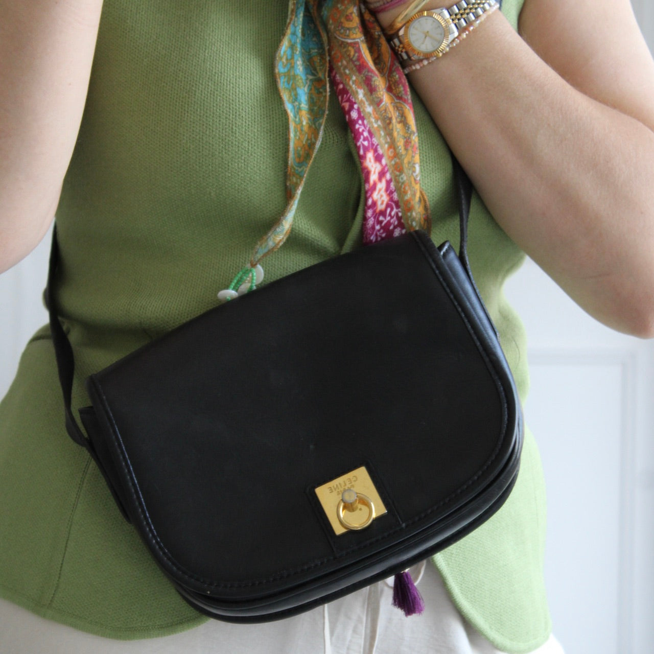 Celine Leather Shoulder Bag