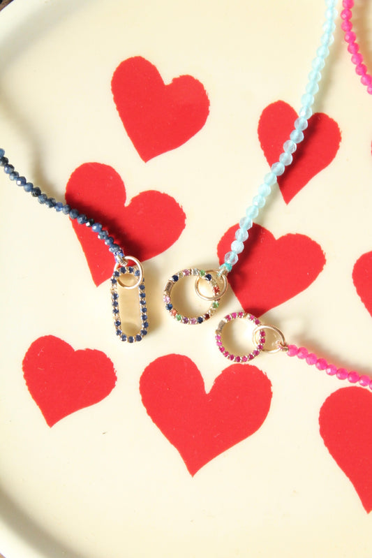 Blue Sapphire Paperclip Connector