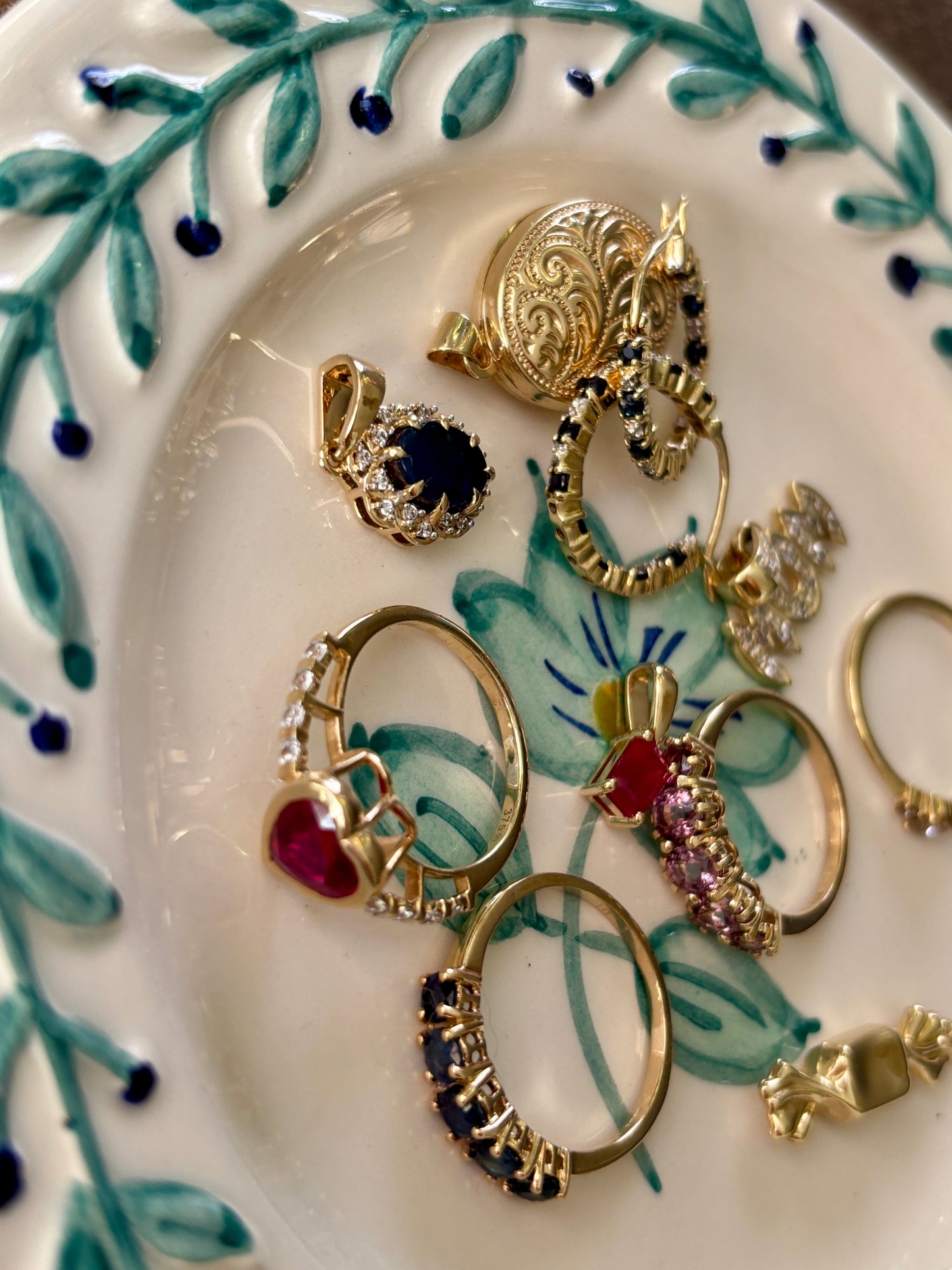 Sapphire & Diamond Hoop Earrings