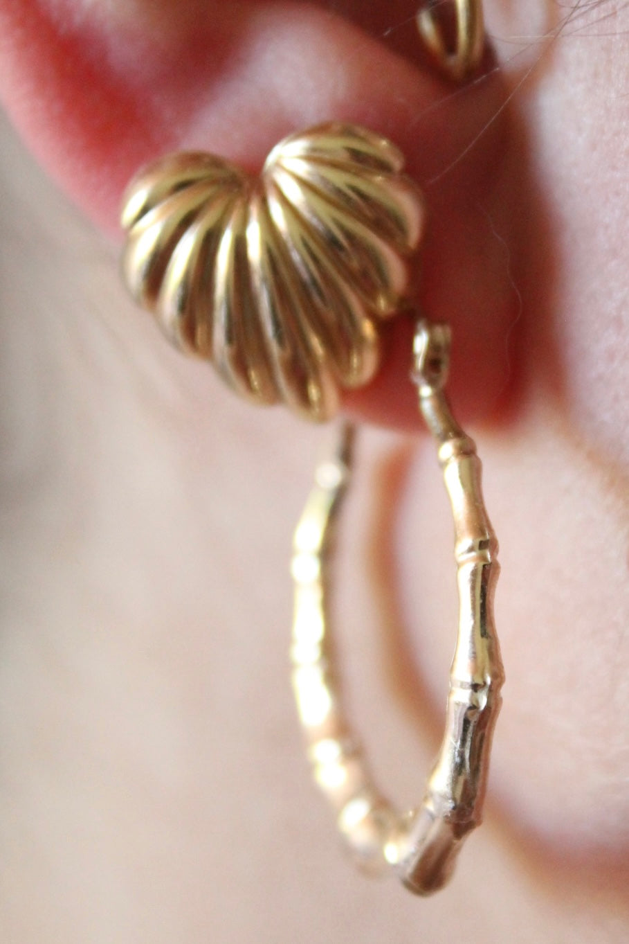 XL Bamboo Hoop Earrings