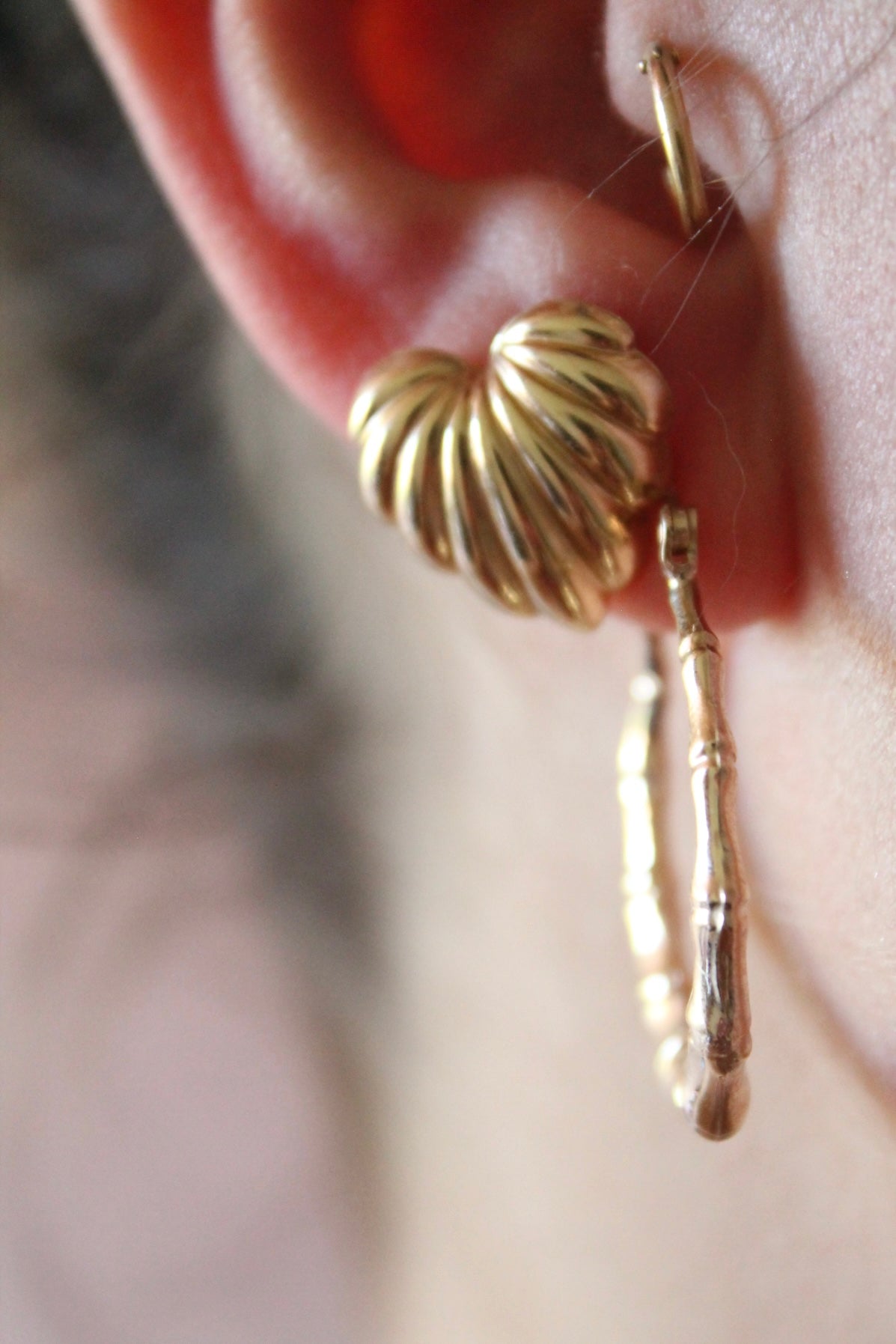 XL Bamboo Hoop Earrings
