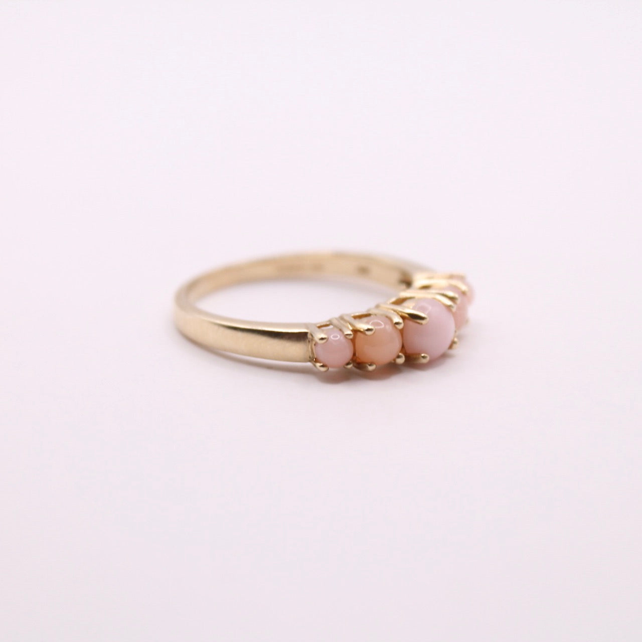 Pink Opal Row Ring
