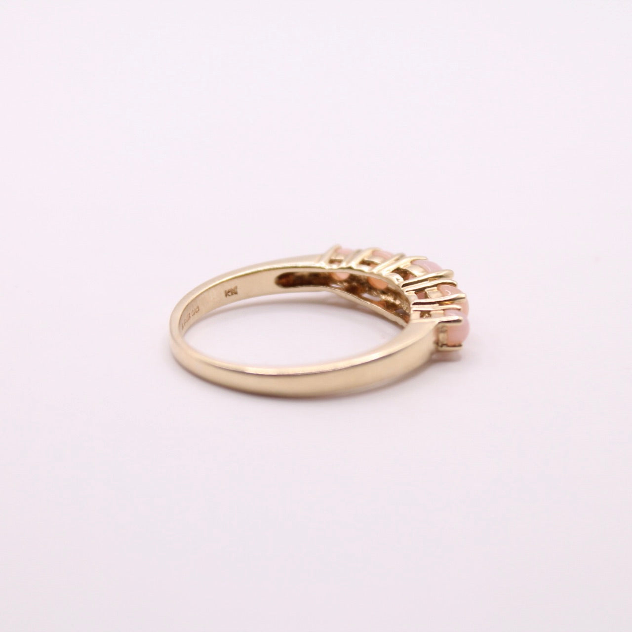 Pink Opal Row Ring