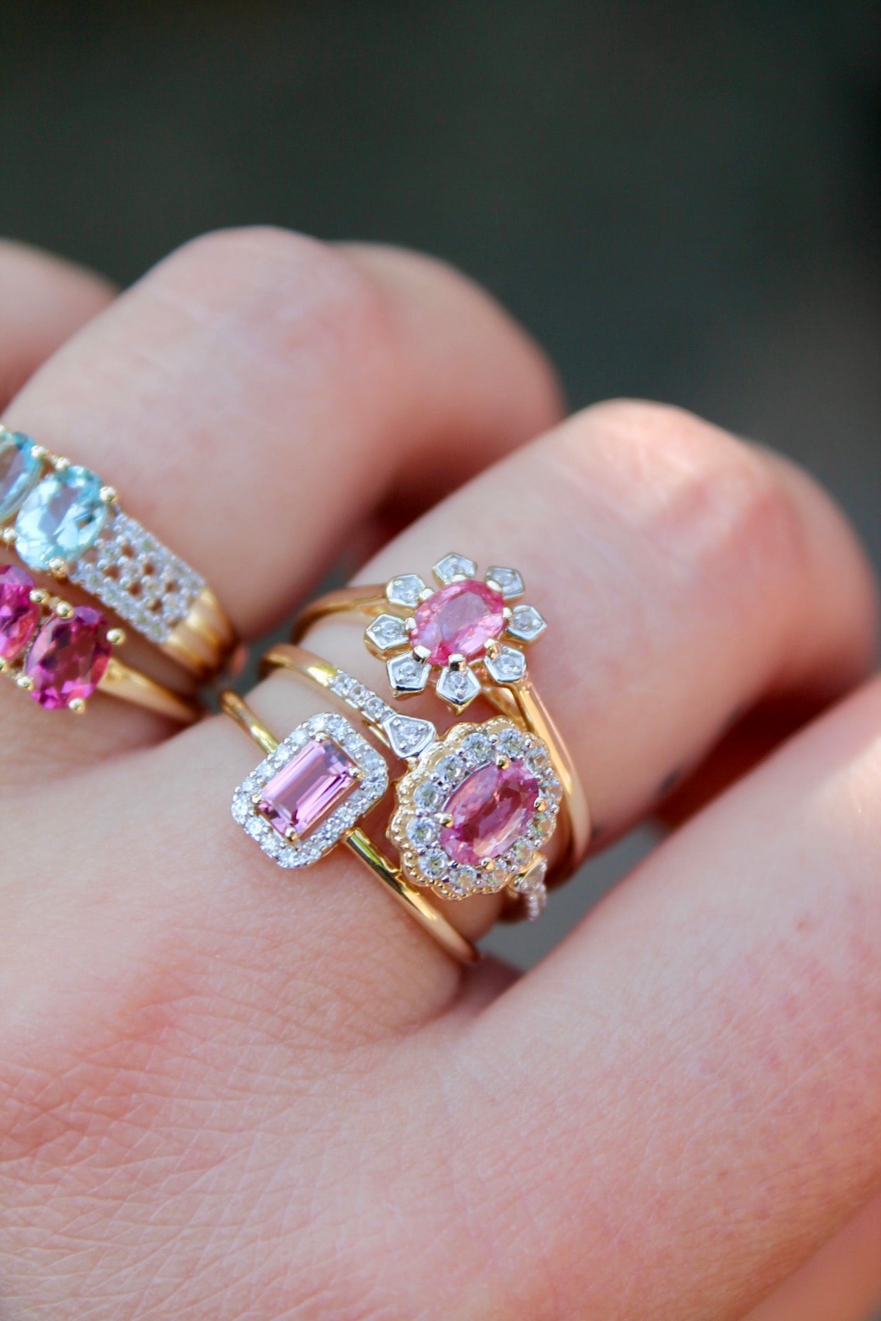 Tourmaline & Diamond Baguette Ring