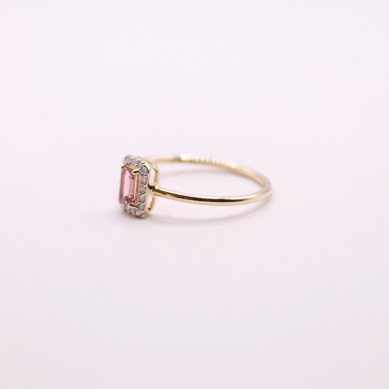 Tourmaline & Diamond Baguette Ring