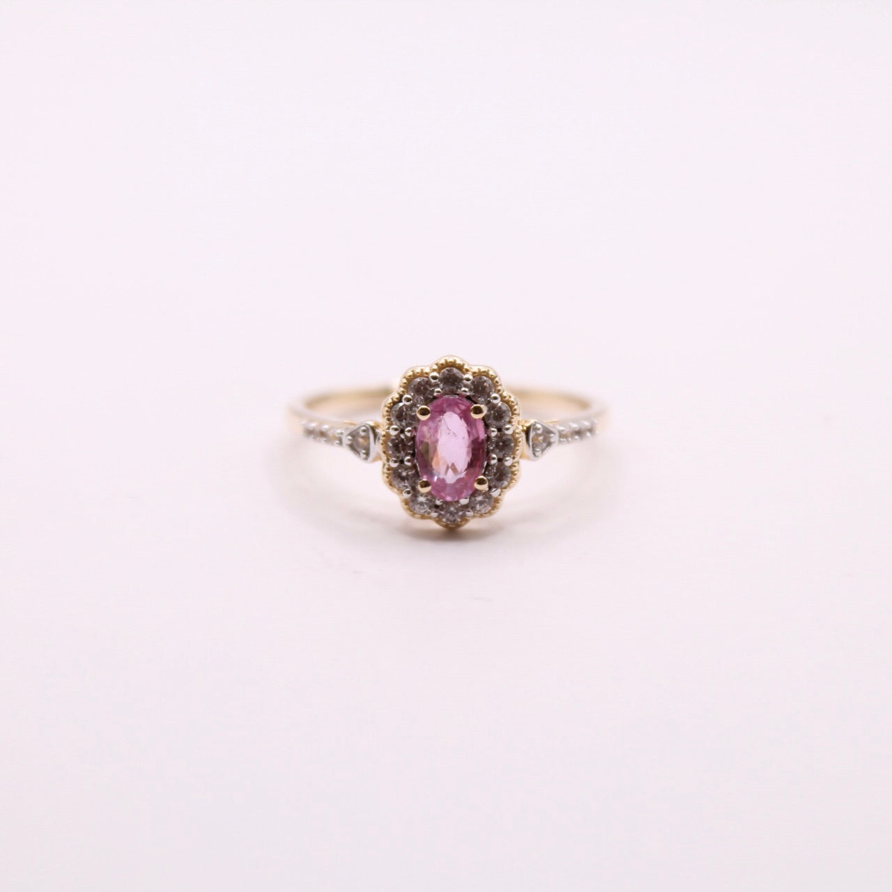 Padparadscha Sapphire Cluster Ring
