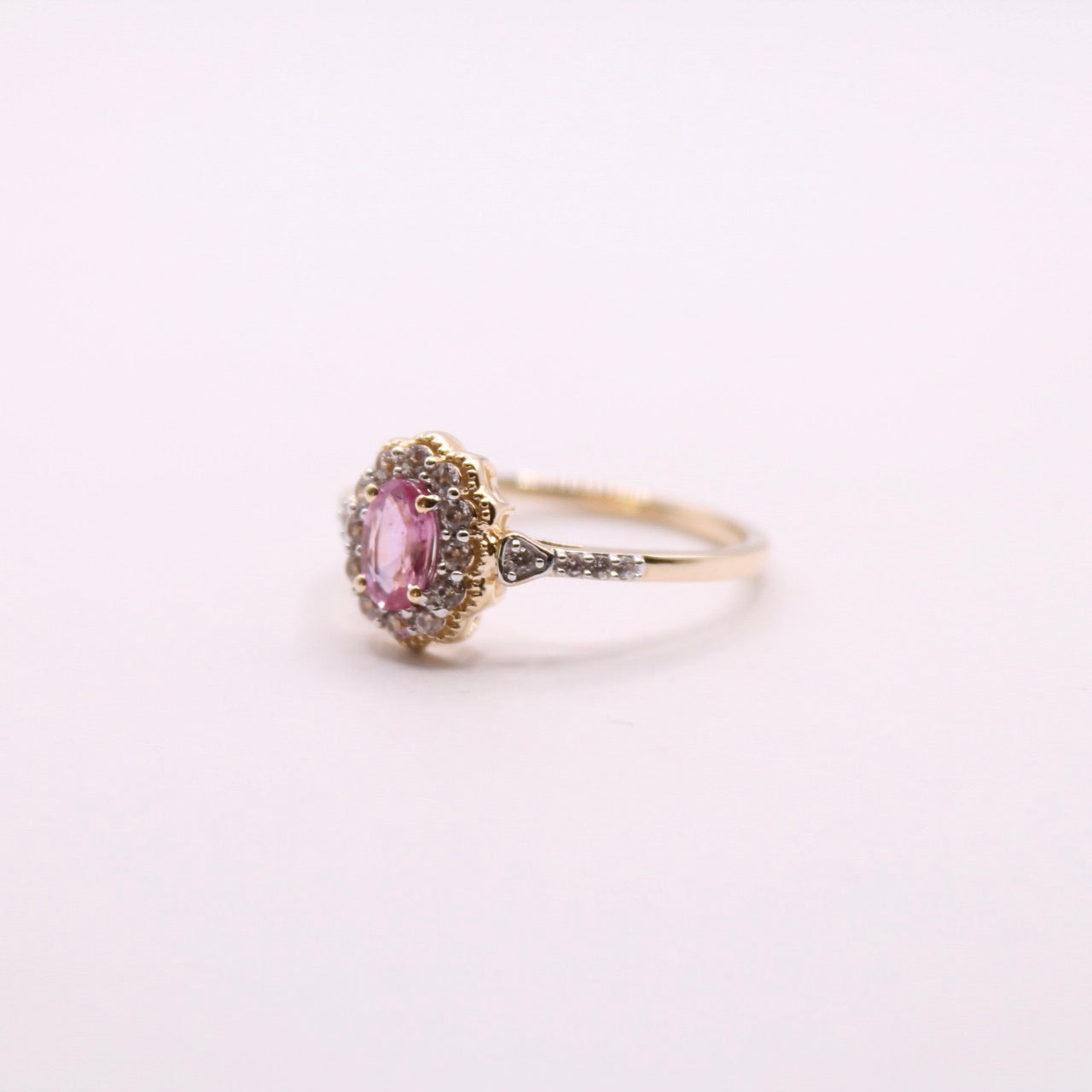 Padparadscha Sapphire Cluster Ring