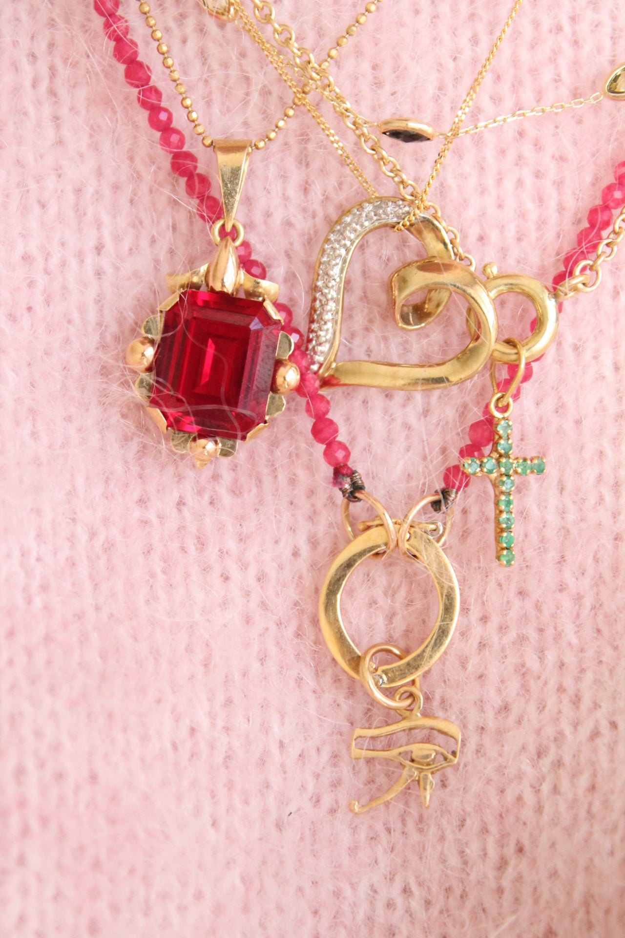 Floating Diamond Heart Charm