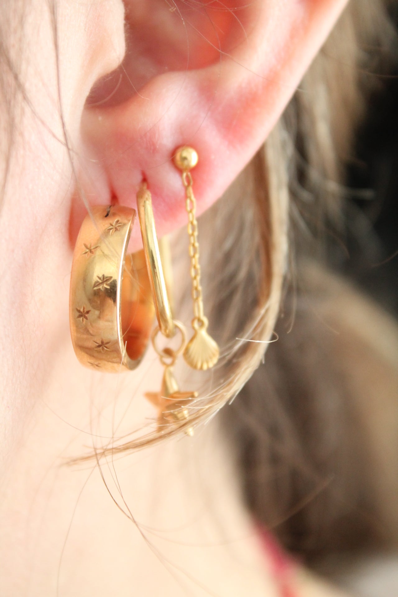Bold Starry Hoops