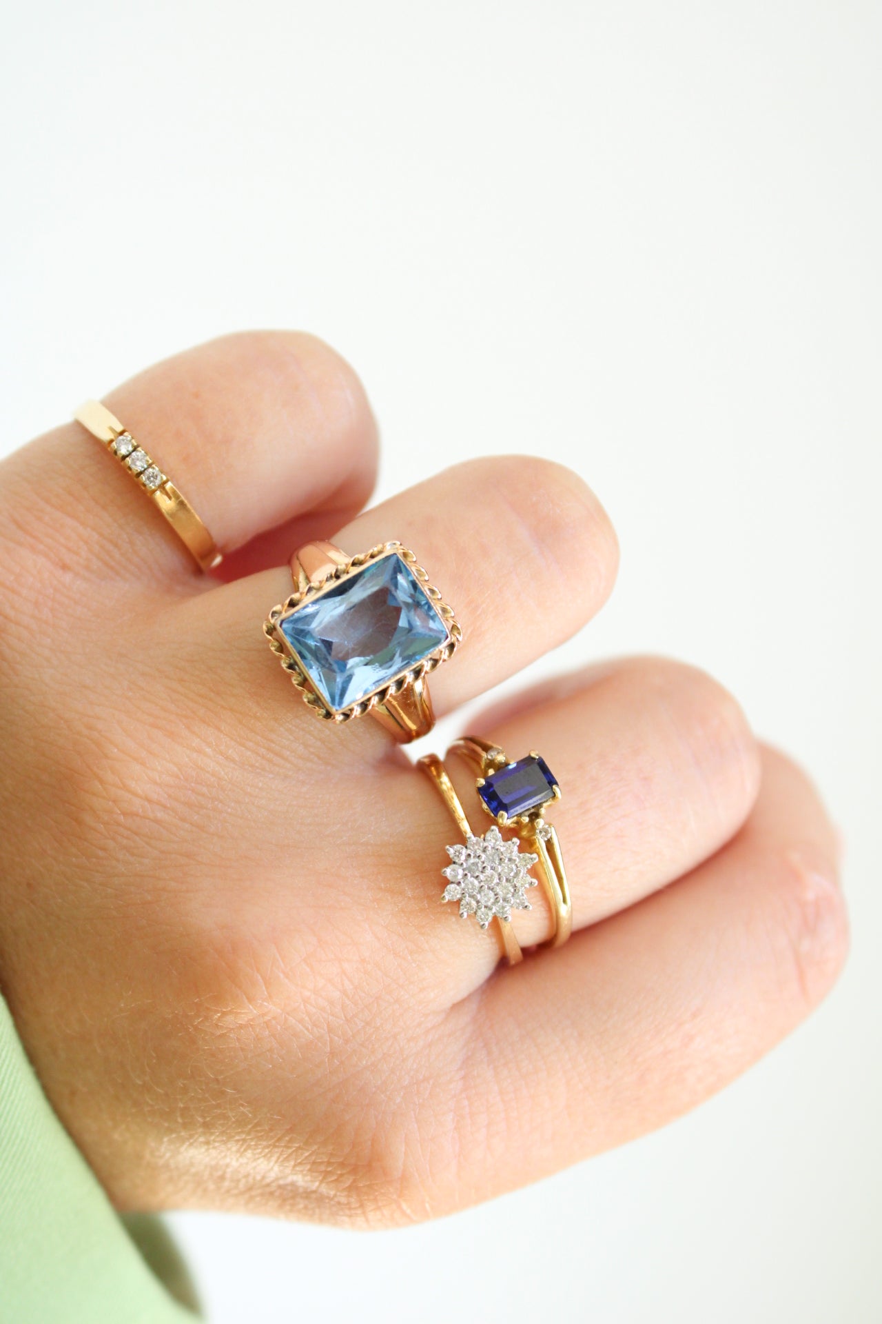 Aquamarine Rope Ring
